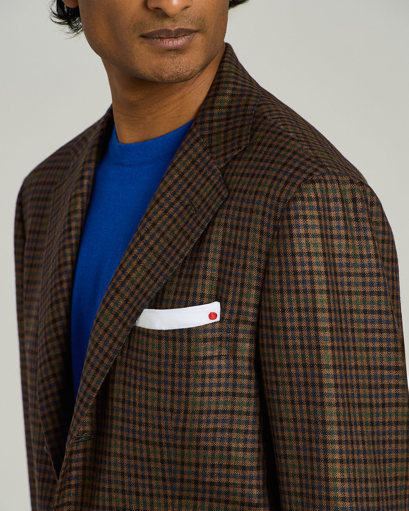 GIACCA MONOPETTO IN PURO CASHMERE A MOTIVO MICRO CHECK