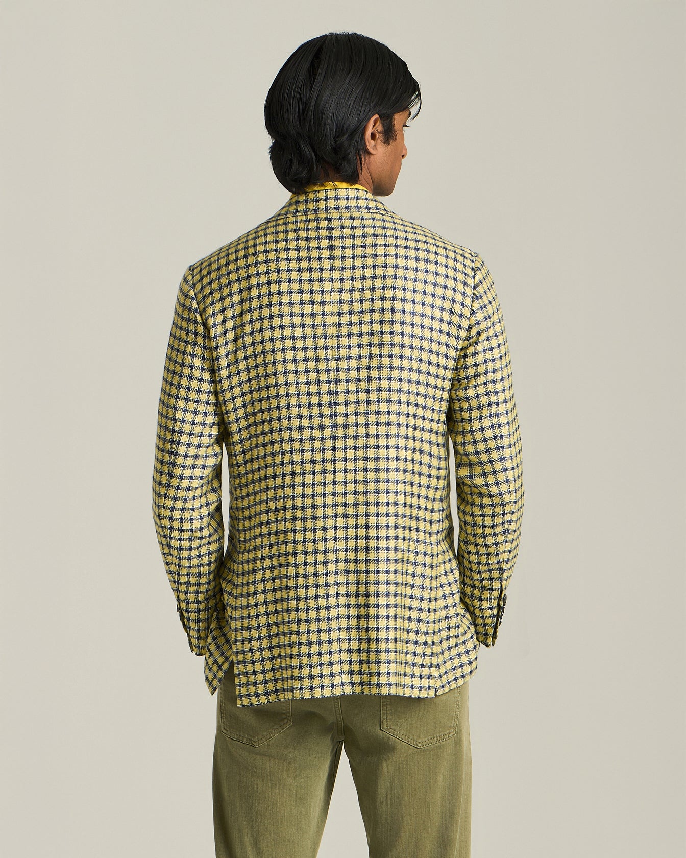 BLAZER IN MISTO CASHMERE CON MICRO-CHECK