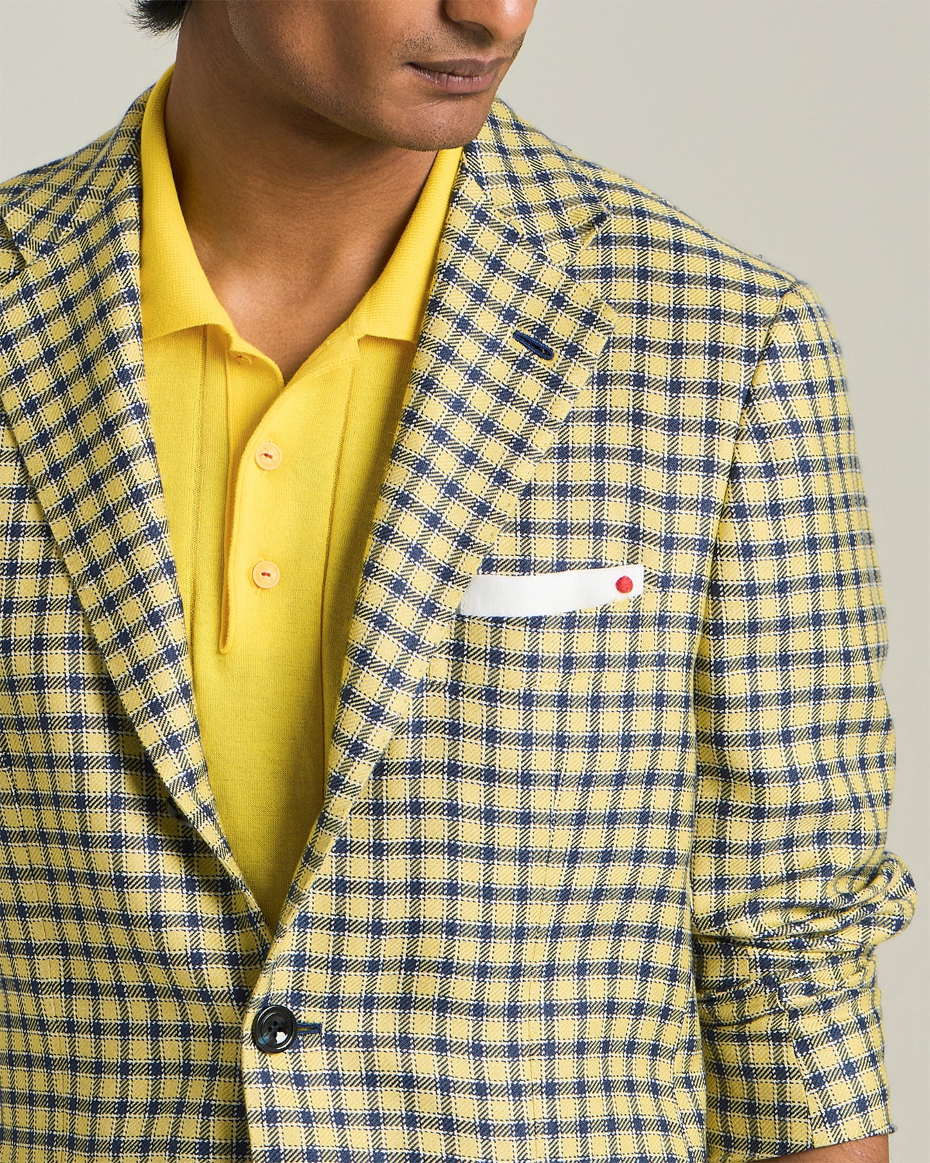 BLAZER IN MISTO CASHMERE CON MICRO-CHECK