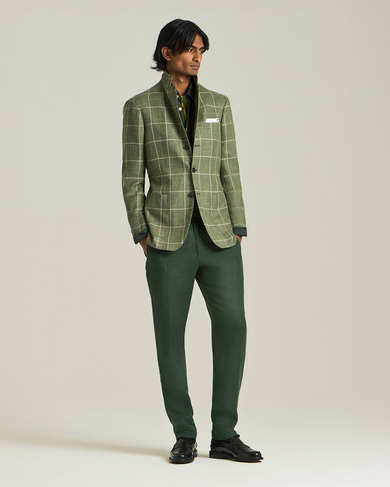 BLAZER IN MISTO CASHMERE A QUADRI