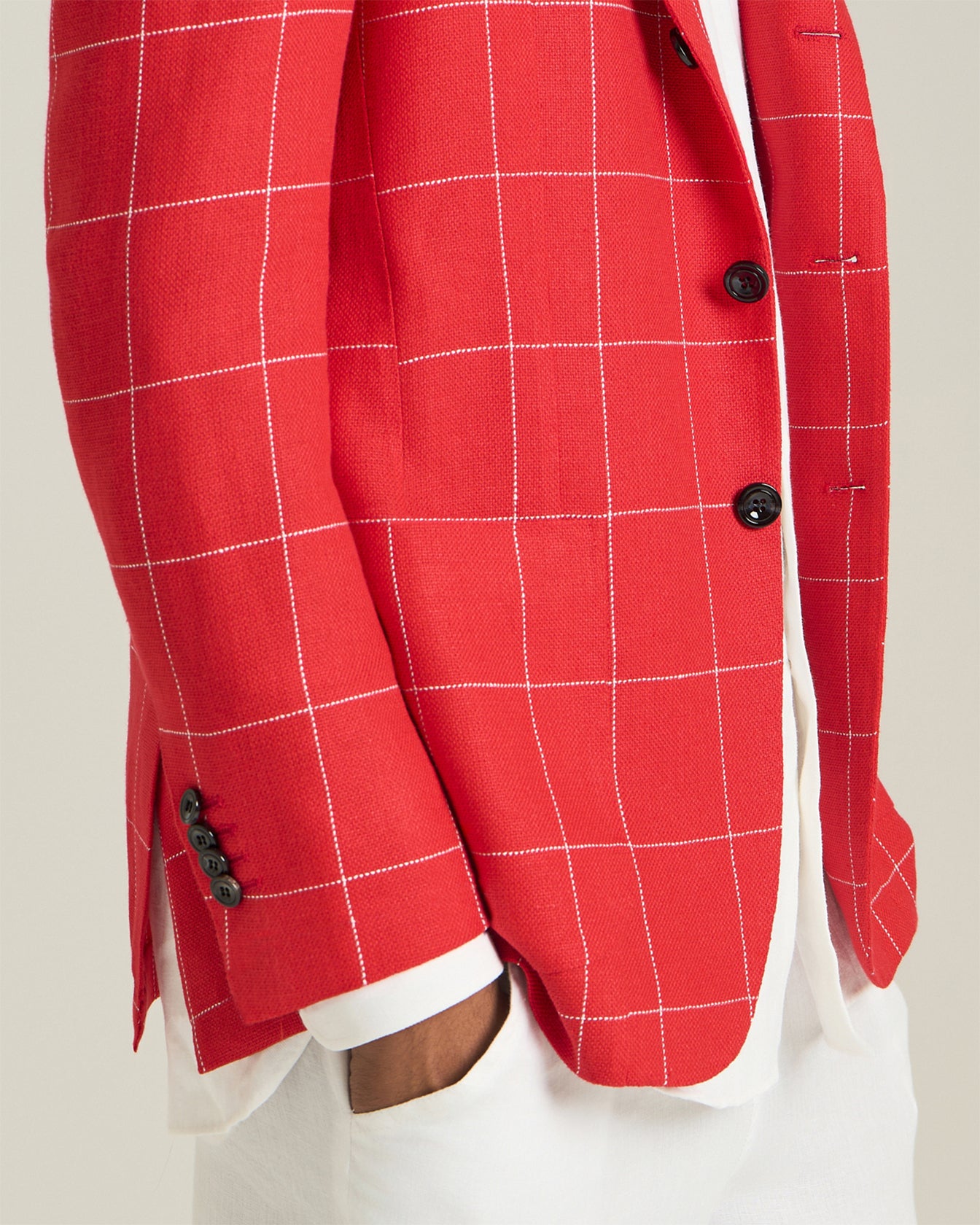 CHECKED CASHMERE BLEND BLAZER