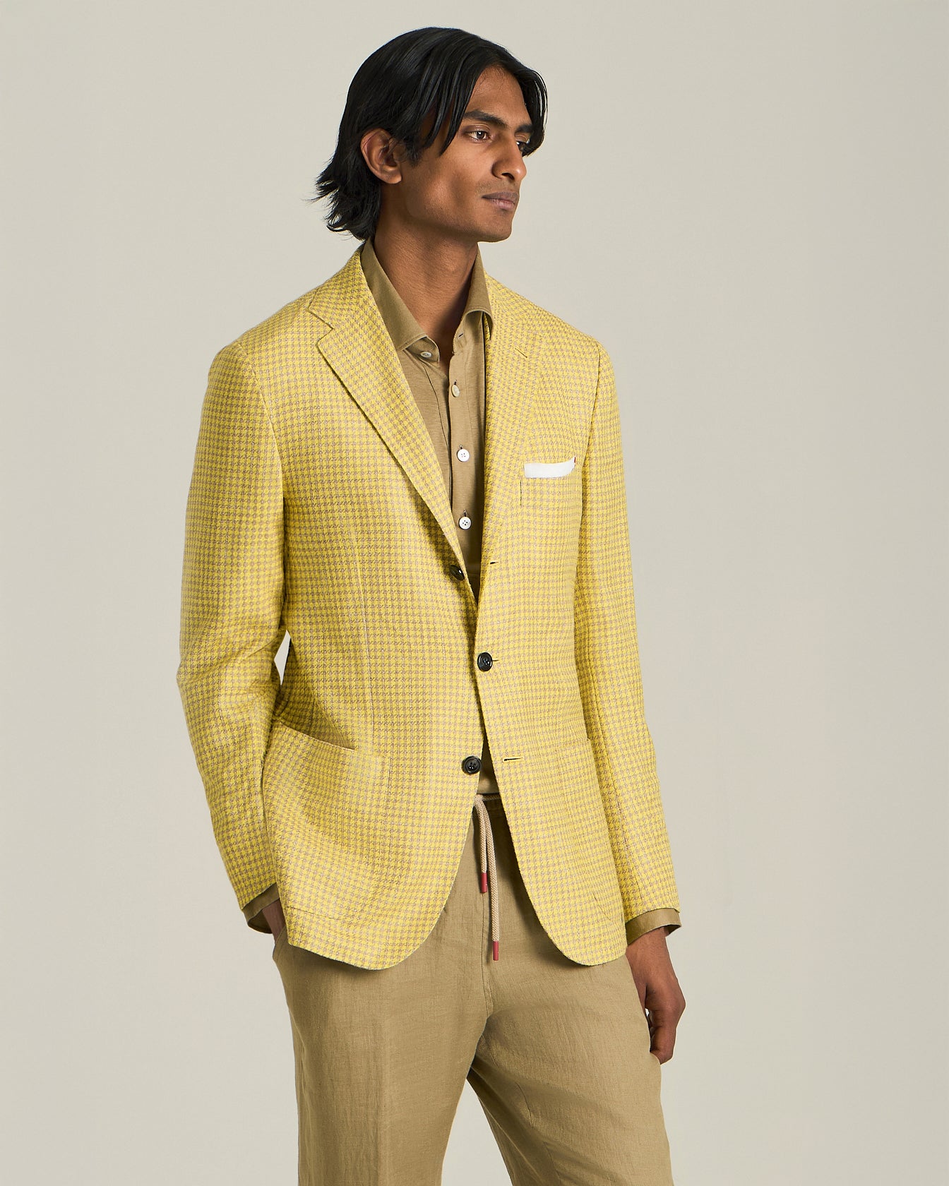 HOUNDSTOOTH CASHMERE BLEND BLAZER