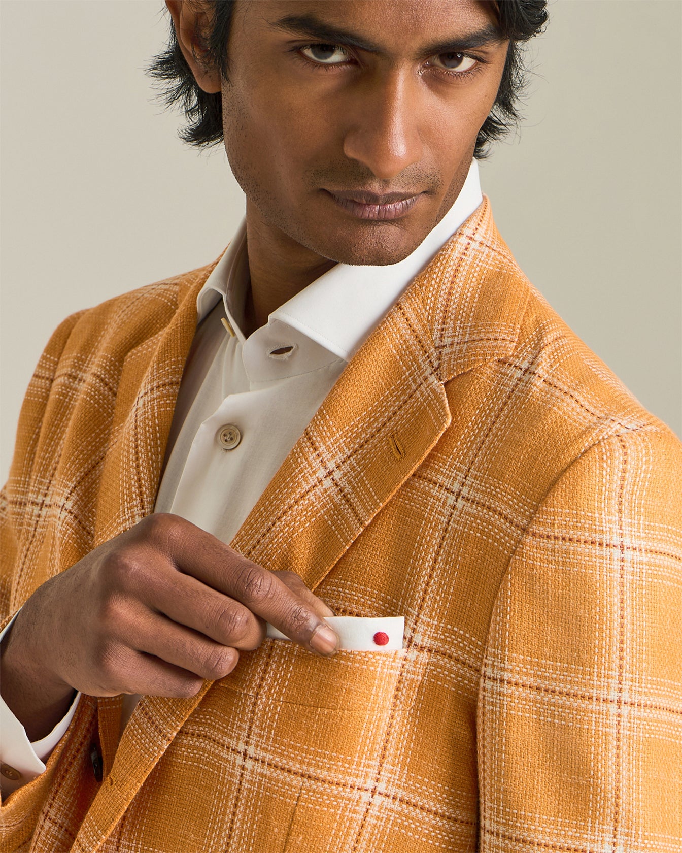 BLAZER IN MISTO CASHMERE A QUADRI