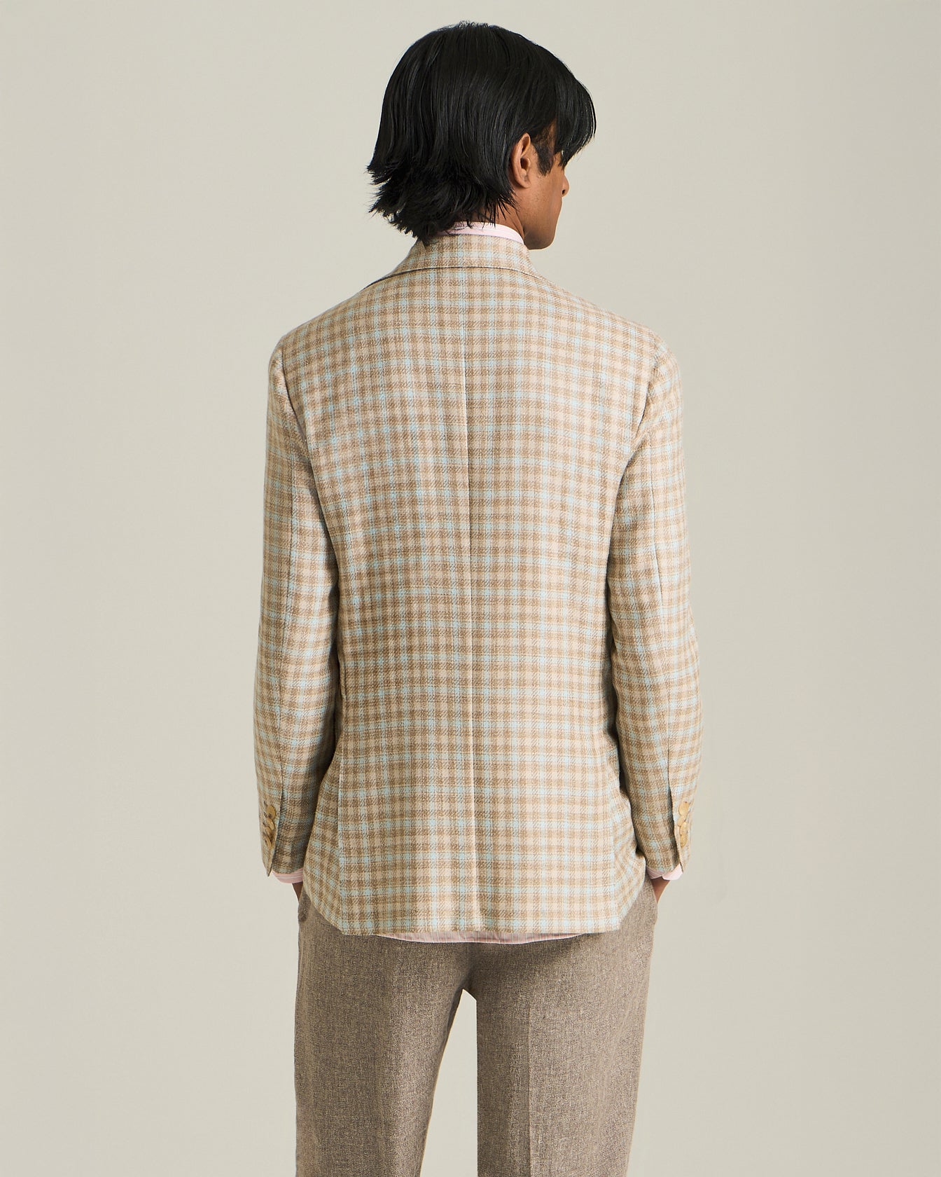 BLAZER IN MISTO CASHMERE CON MICRO-CHECK