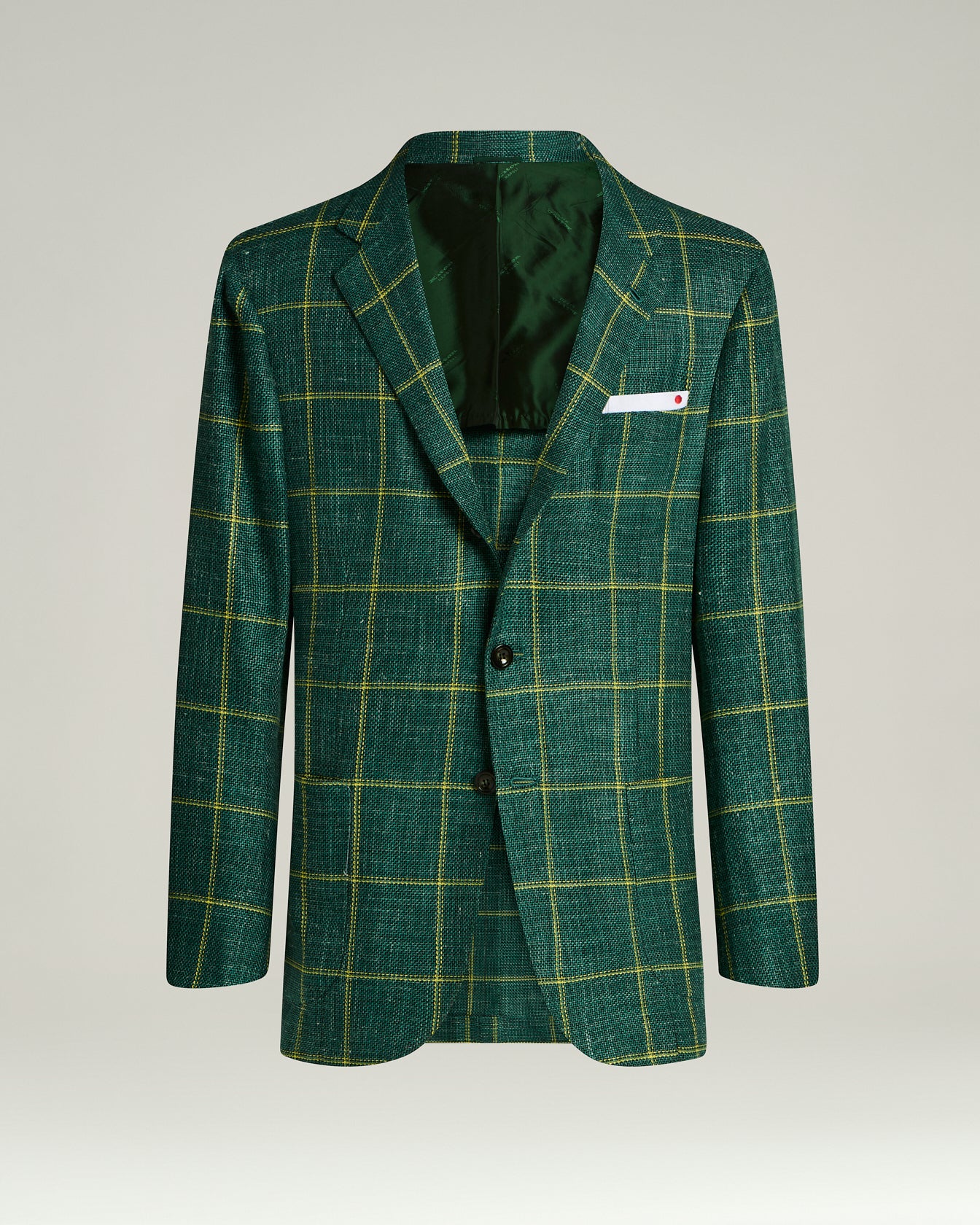 GIACCA MONOPETTO A QUADRI IN BLEND PREGIATO