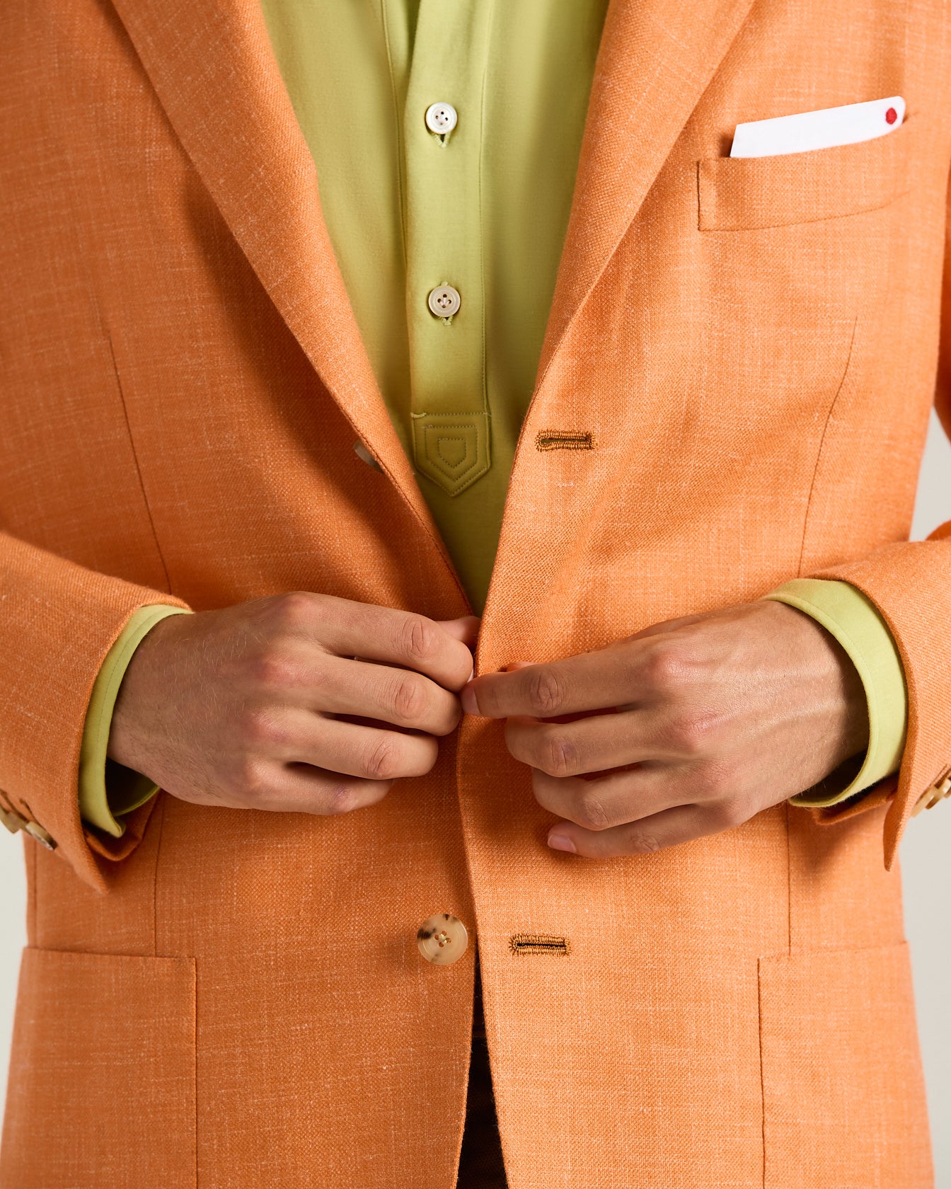 GIACCA MONOPETTO IN BLEND DI CASHMERE, LANA, SETA E LINO