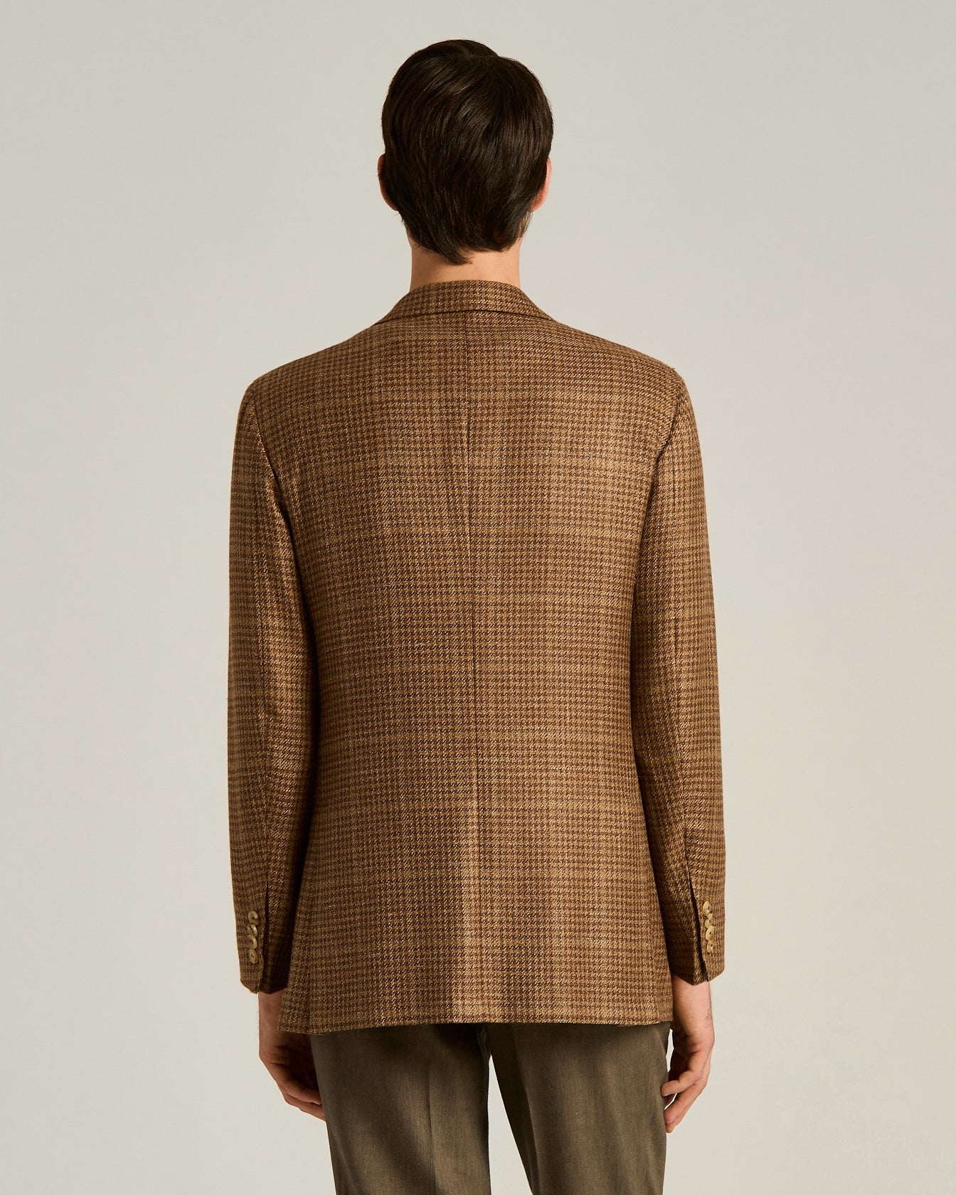 NATURAL BLEND CHECKED SINGLE-BREASTED JACKET
