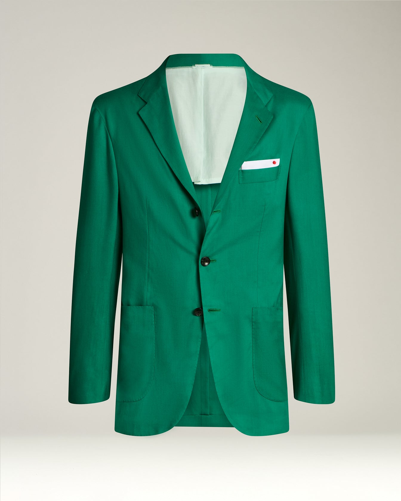 CASHMERE SINGLE-BREASTED JACKET IN GREEN