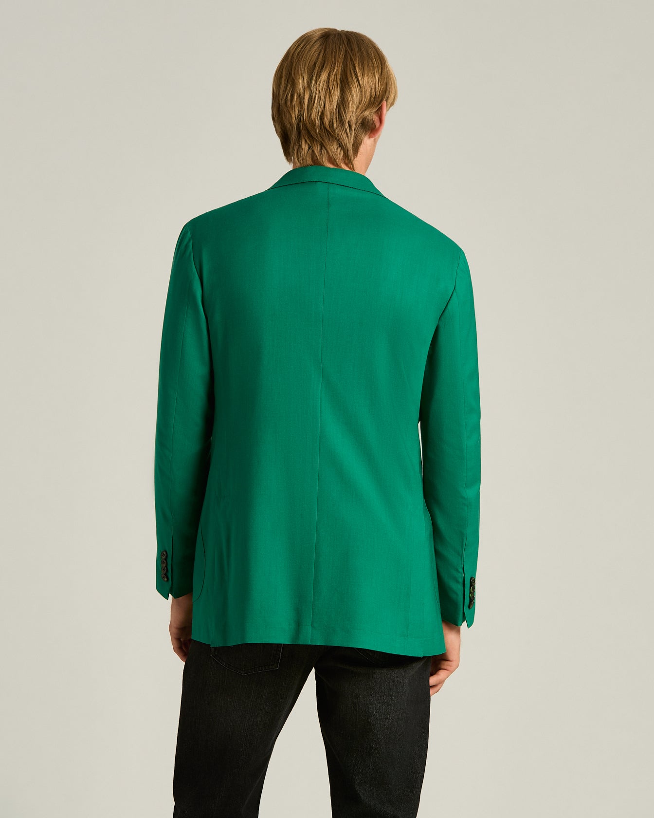 CASHMERE SINGLE-BREASTED JACKET IN GREEN