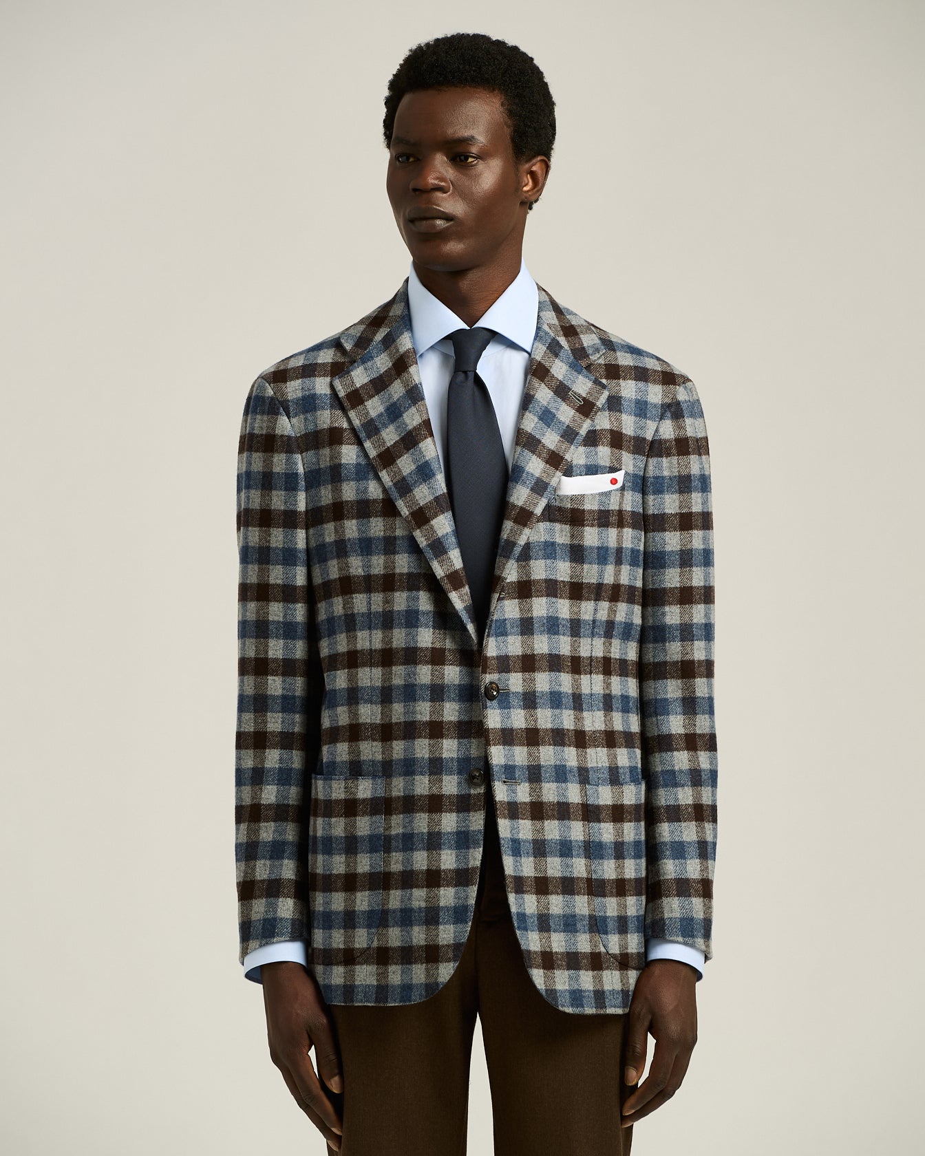 GIACCA A QUADRI IN LANA BLEND
