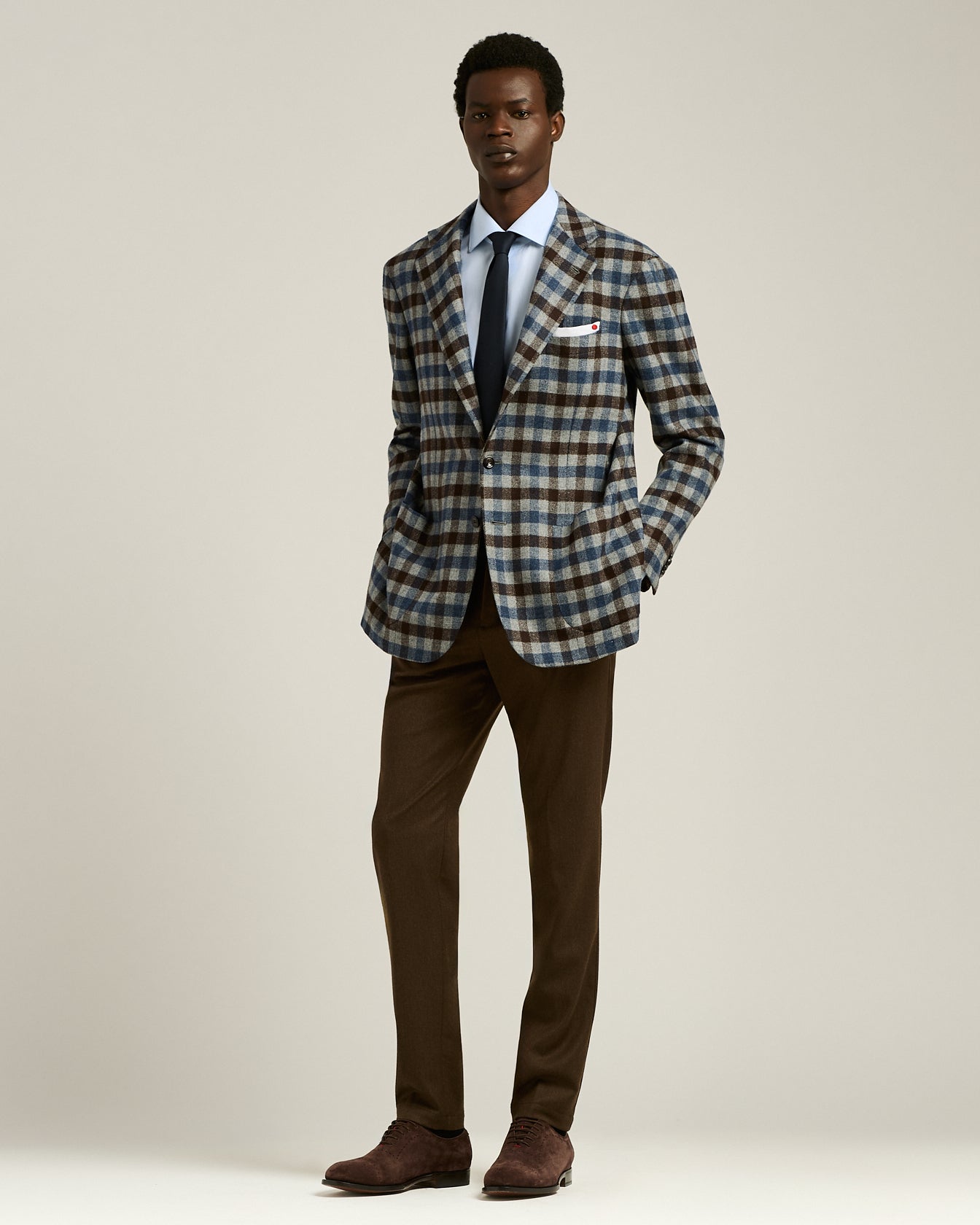 GIACCA A QUADRI IN LANA BLEND