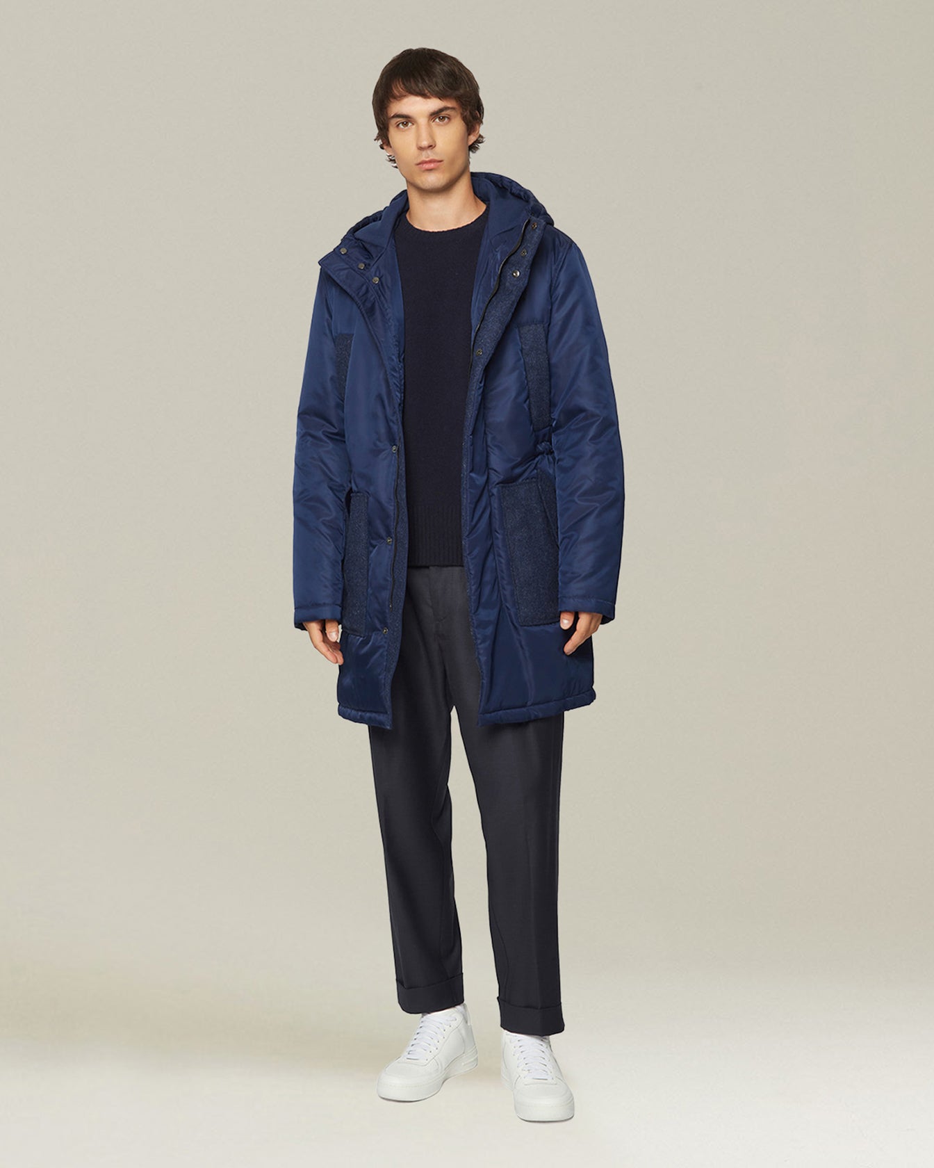 HIGH-TECH PARKA WITH WOOL INSERTS