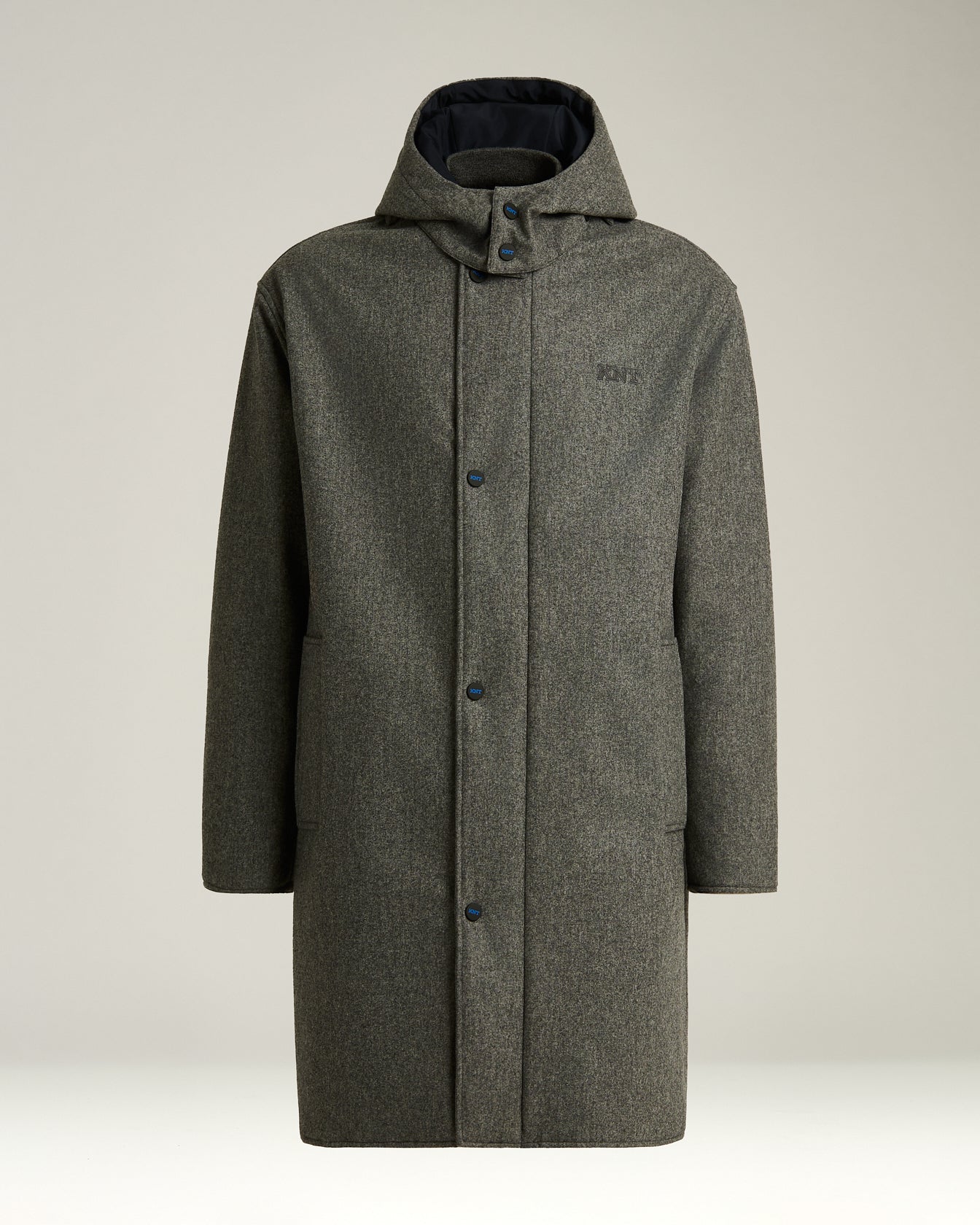 PURE VIRGIN WOOL OVERCOAT WITH HOOD