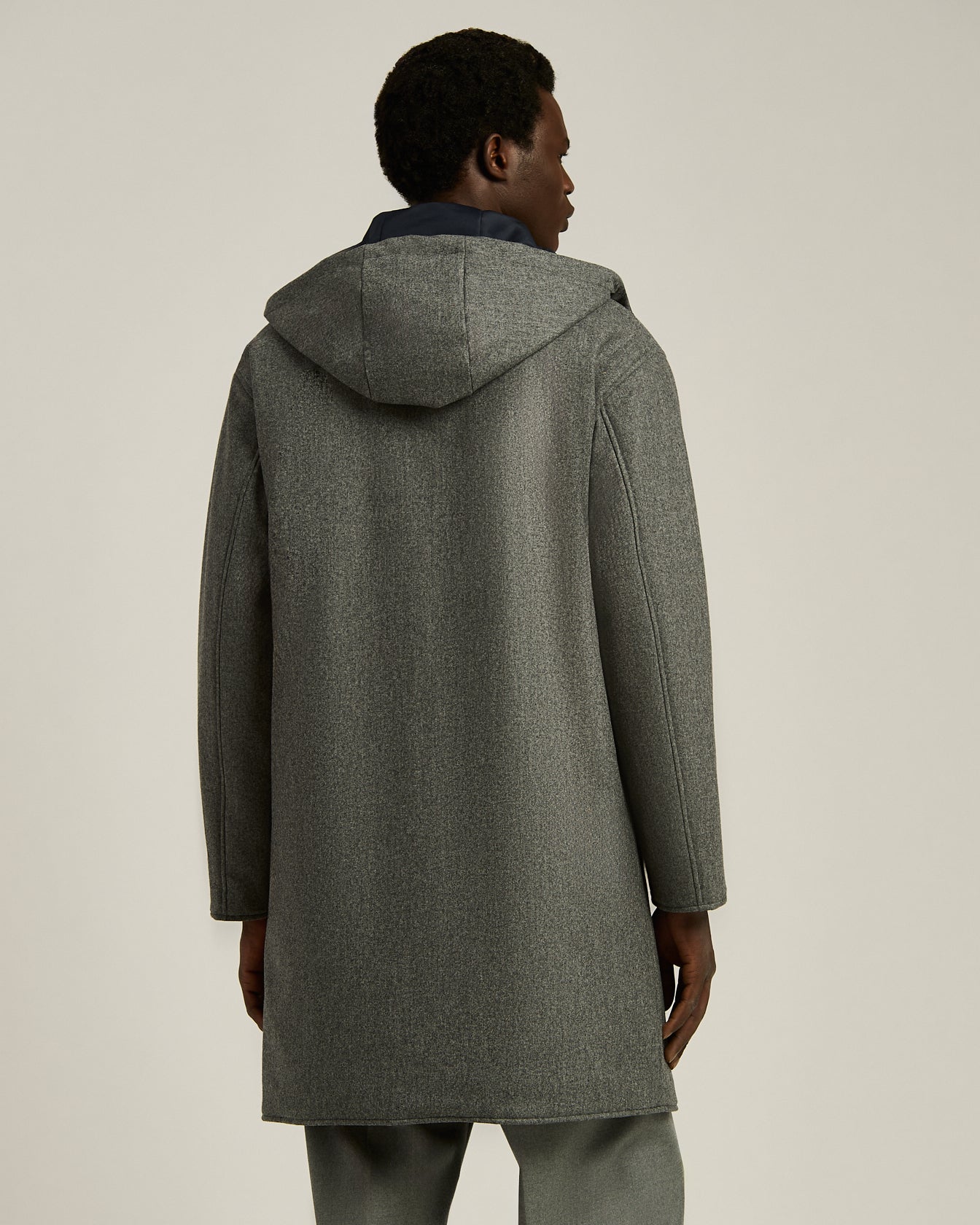 PURE VIRGIN WOOL OVERCOAT WITH HOOD