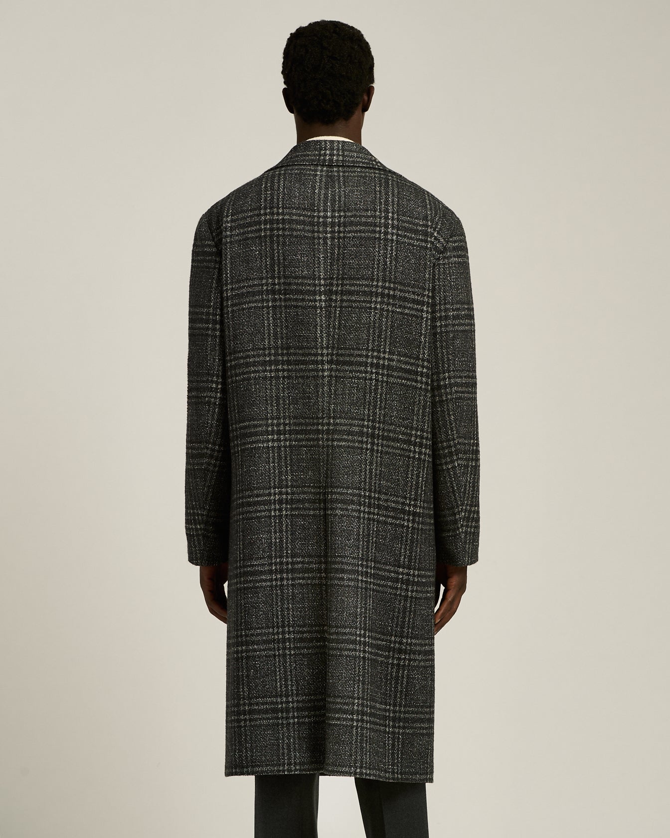 WOOL, CASHMERE AND SILK DOUBLE-BREASTED LONG COAT