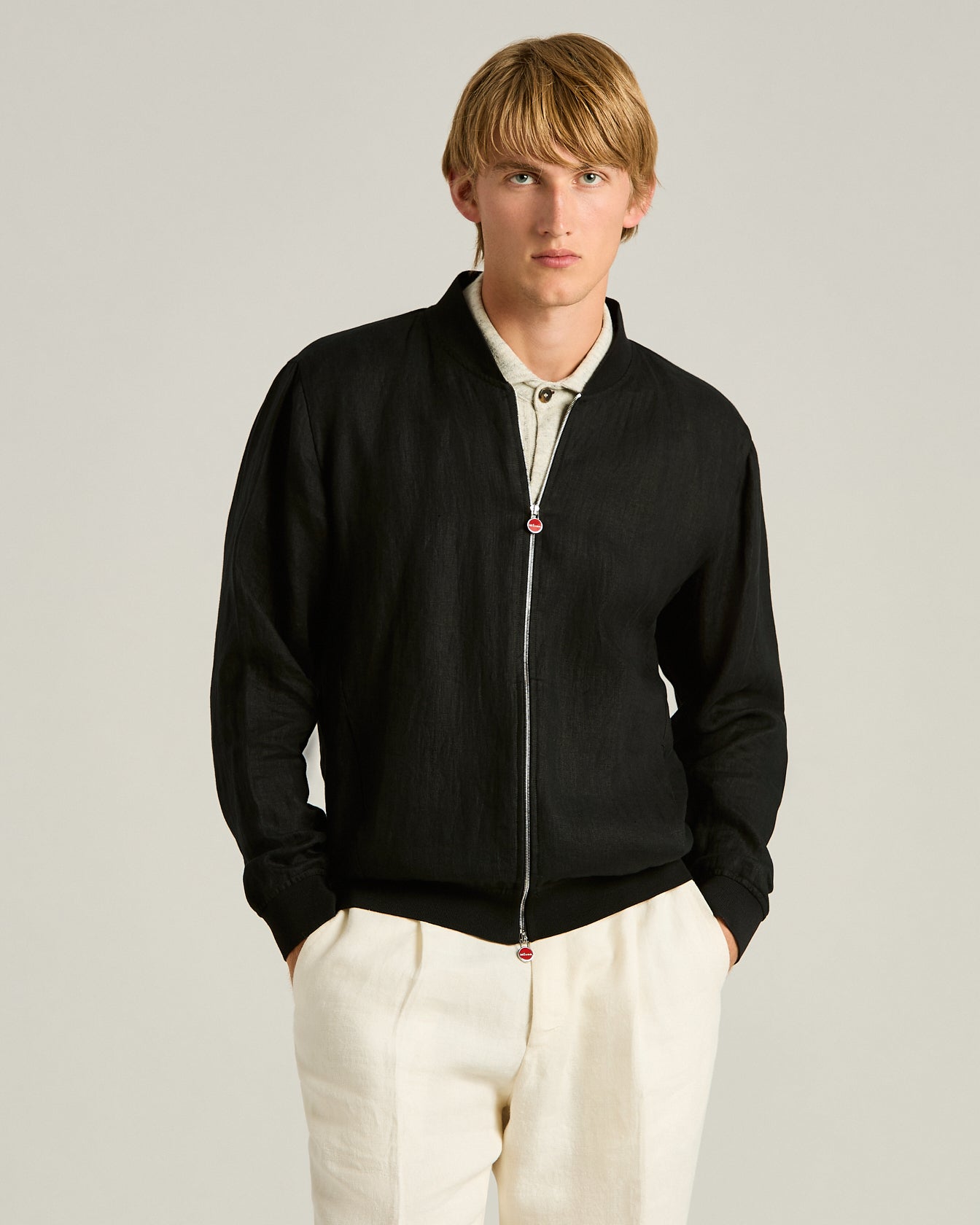 PURE LINEN JACKET WITH ZIP
