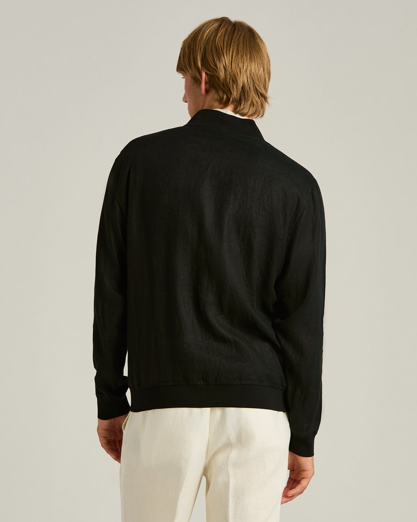 PURE LINEN JACKET WITH ZIP