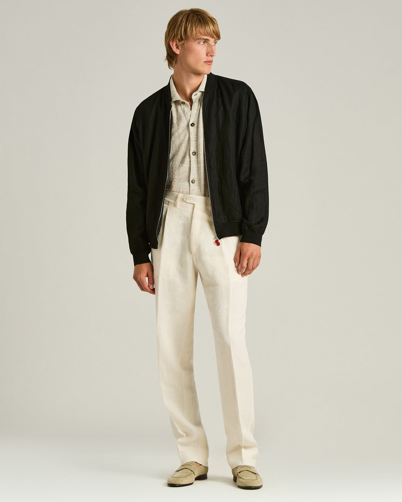 PURE LINEN JACKET WITH ZIP
