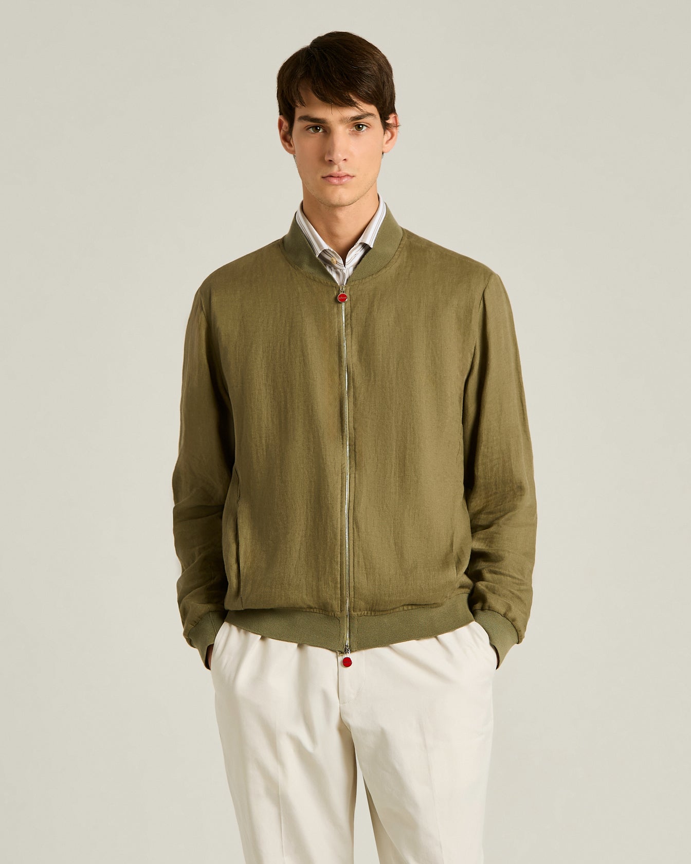 PURE LINEN JACKET WITH ZIP