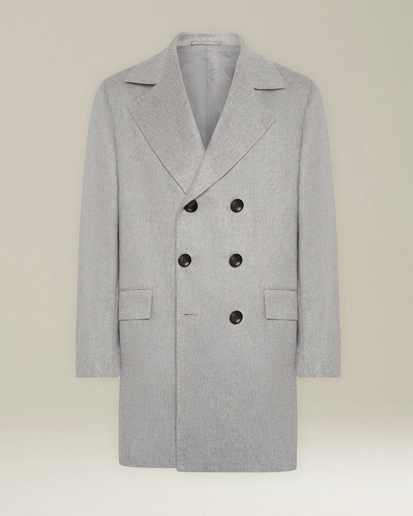 DOUBLE-BREASTED BRUSHED CASHMERE COAT