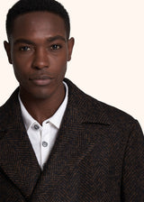 Kiton brown outdoor jacket for man, in virgin wool 4