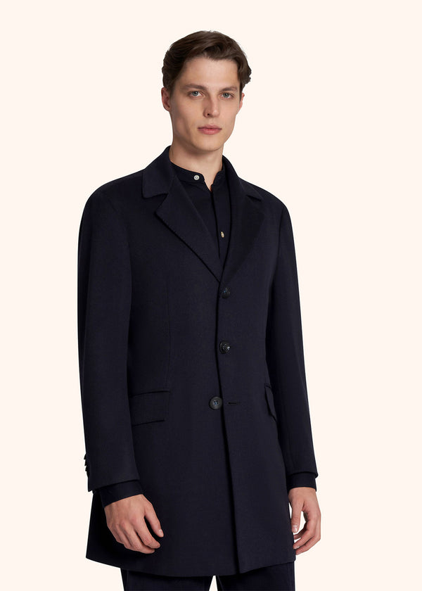 Blue jacket for man, in cashmere – Kiton Europe