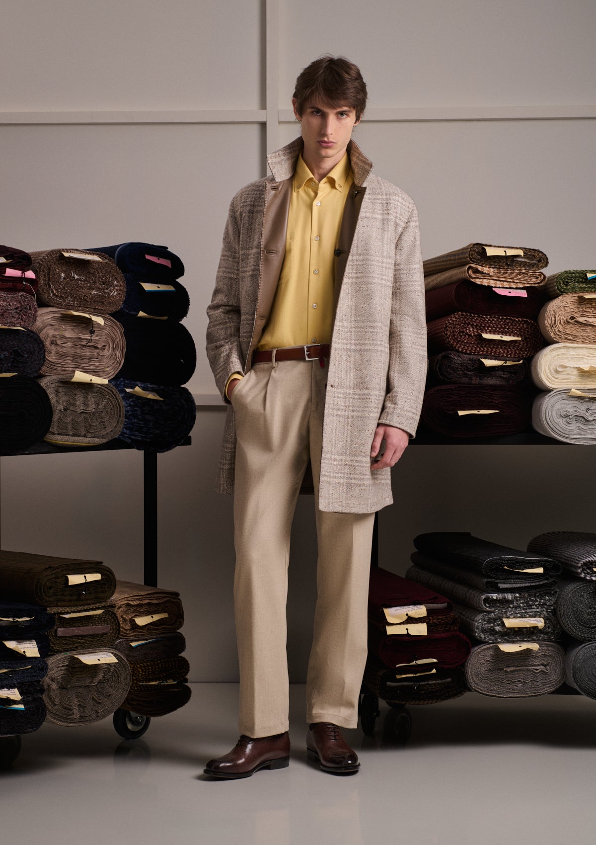 YELLOW CIRO COTTON SHIRT WITH DOUBLE PATCH POCKETS 4
