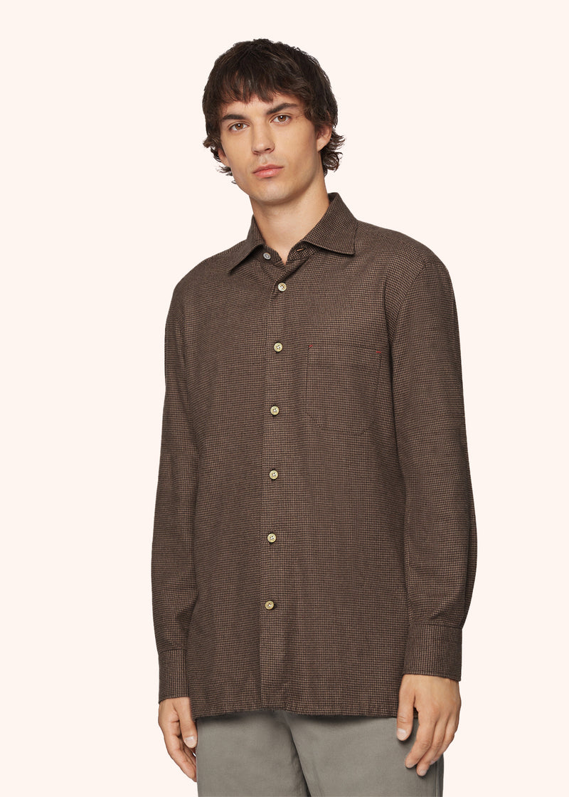 ‘NERANO’ HOUNDSTOOTH FLANNEL SHIRT