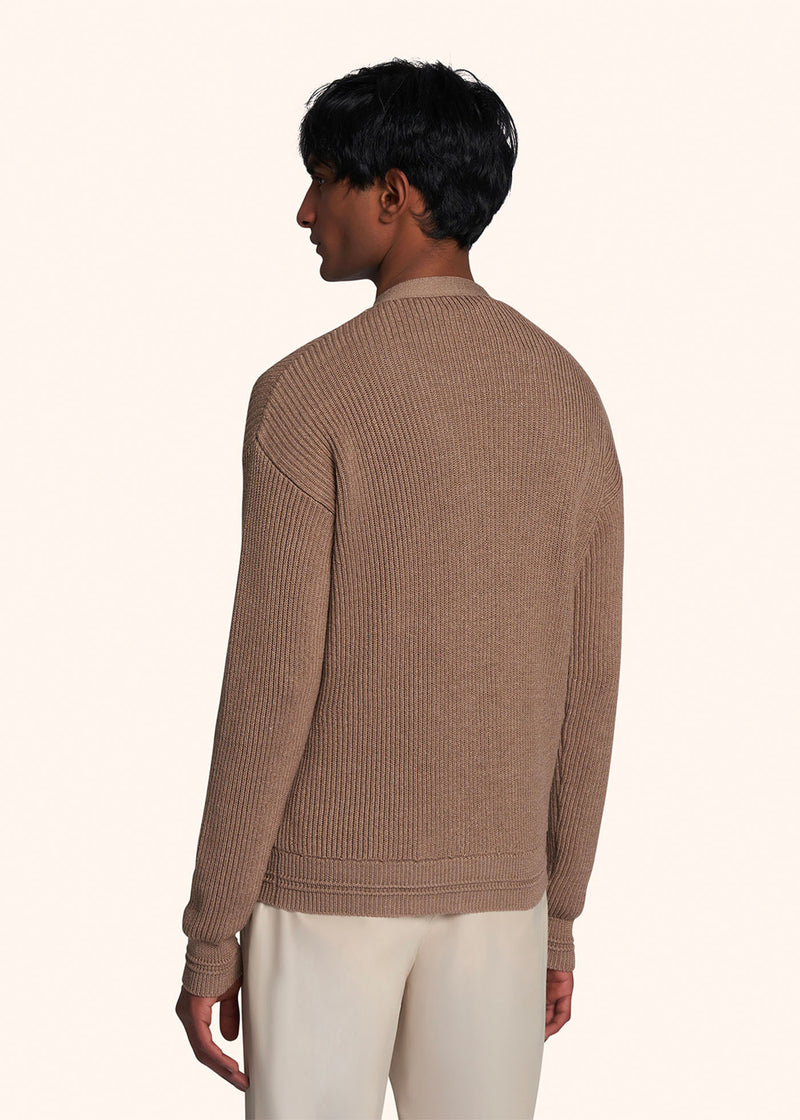 Kiton camel sweater for man, in cotton 3