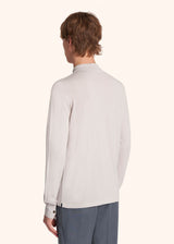 Kiton ice/milkwhite jersey poloshirt l/s for man, in cotton 3