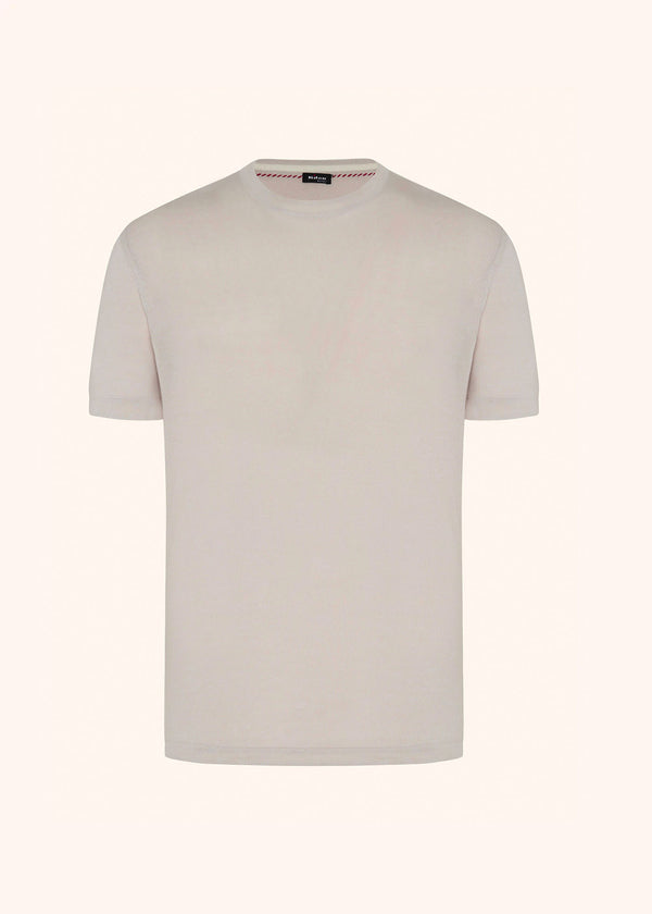 Kiton ice/milkwhite t-shirt for man, in cotton 1