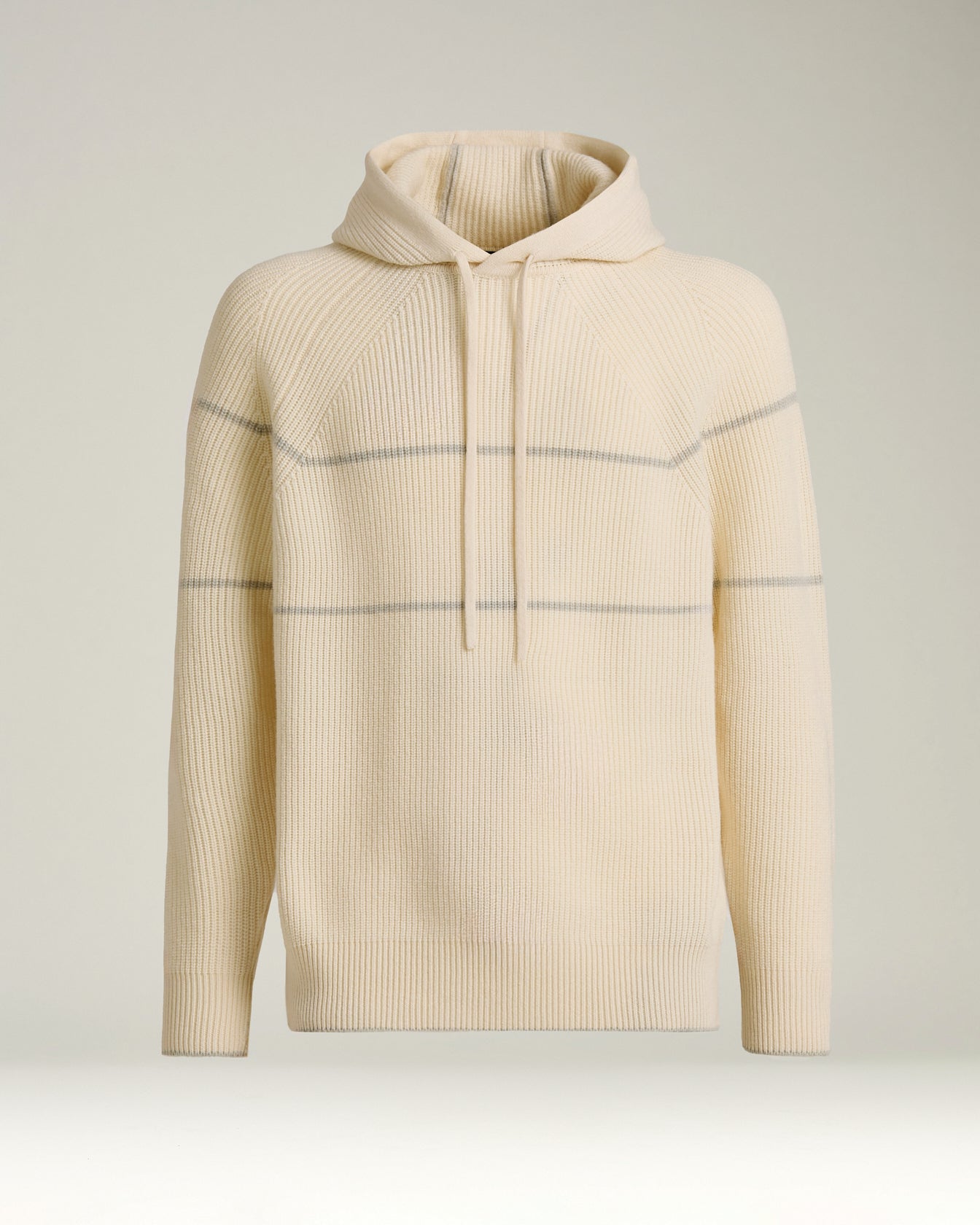 white ribbed pure cashmere hoodie