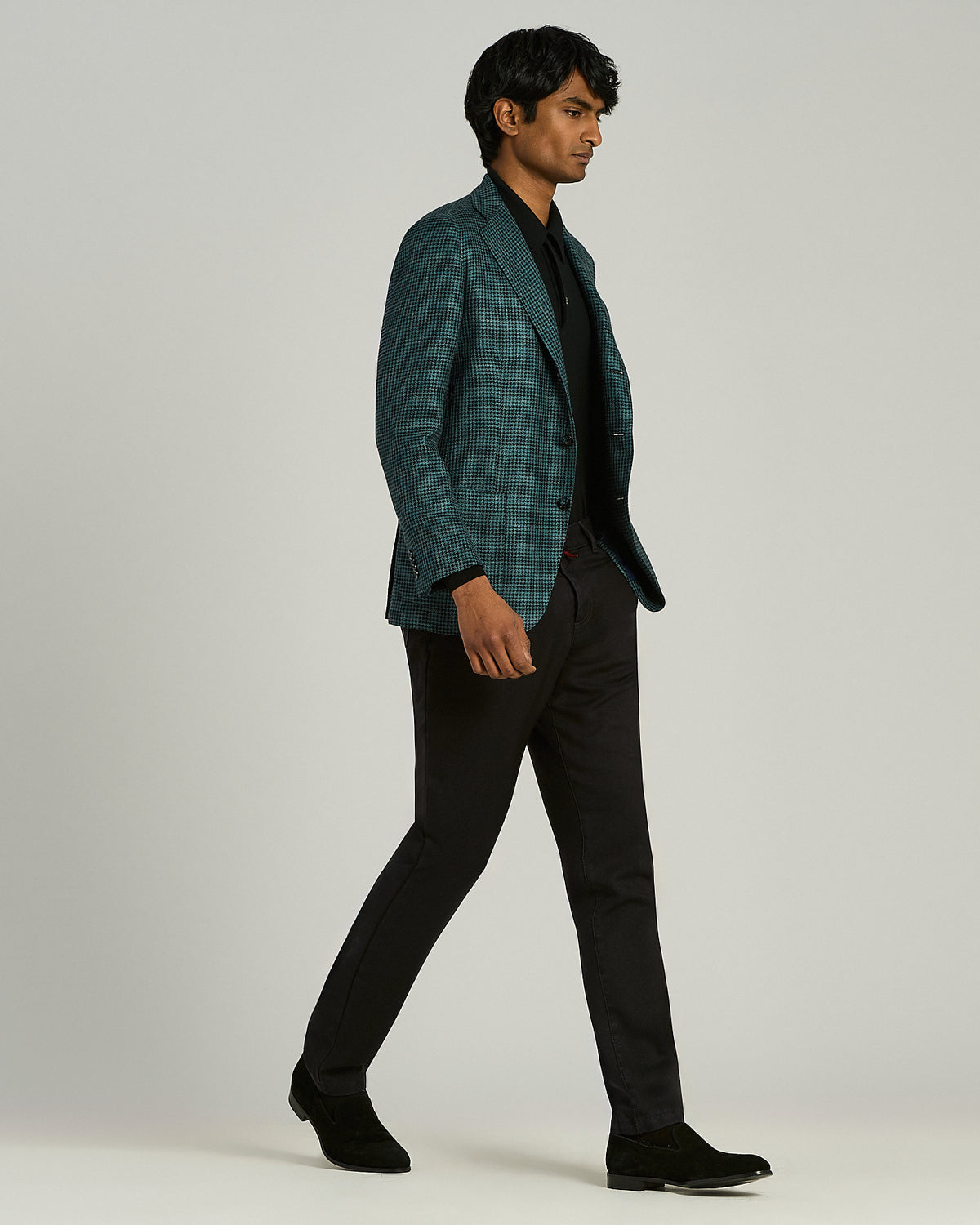 BLACK WOOL LONG-SLEEVE POLO SHIRT 5