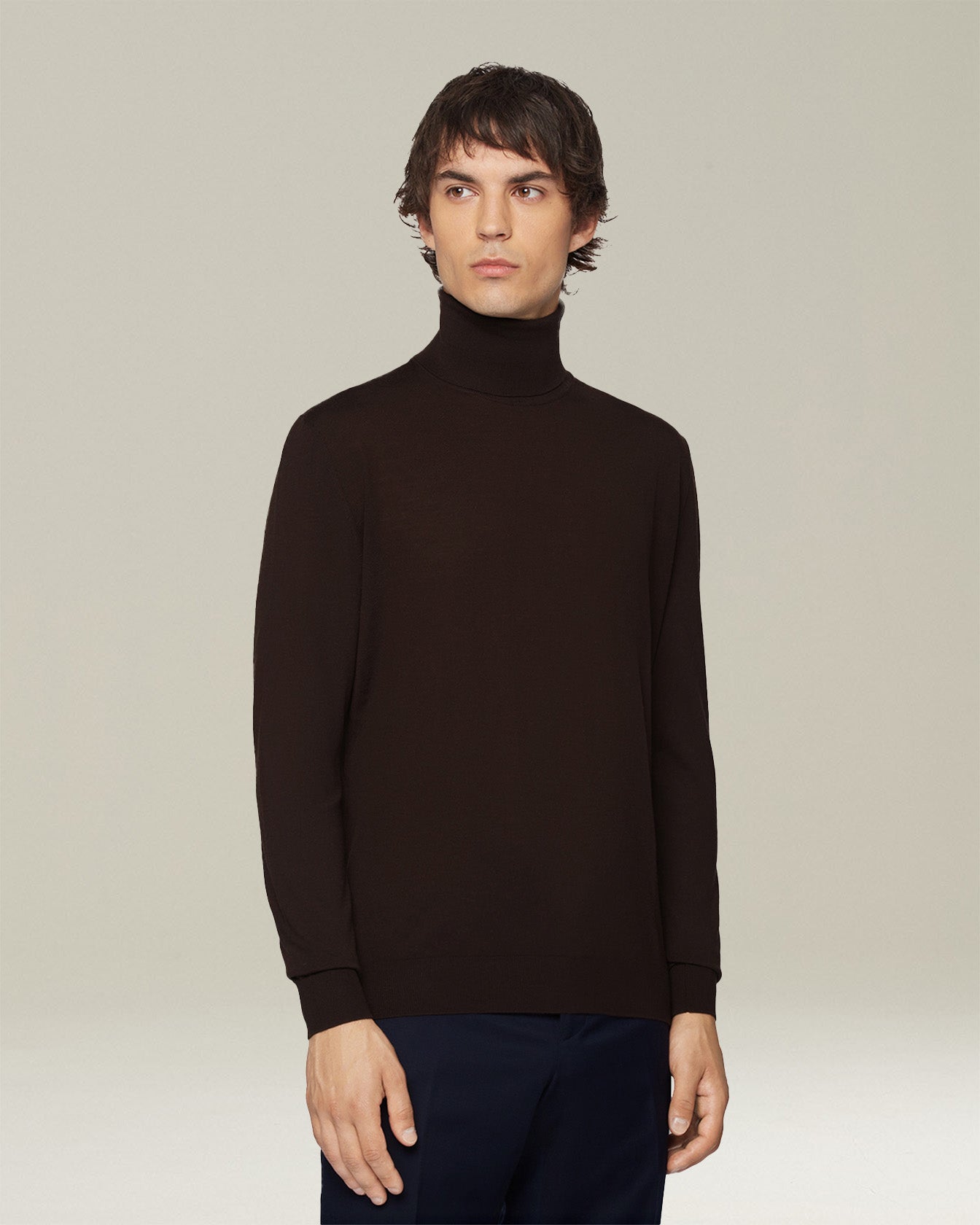 BLUE DIAMOND POLO NECK TOP