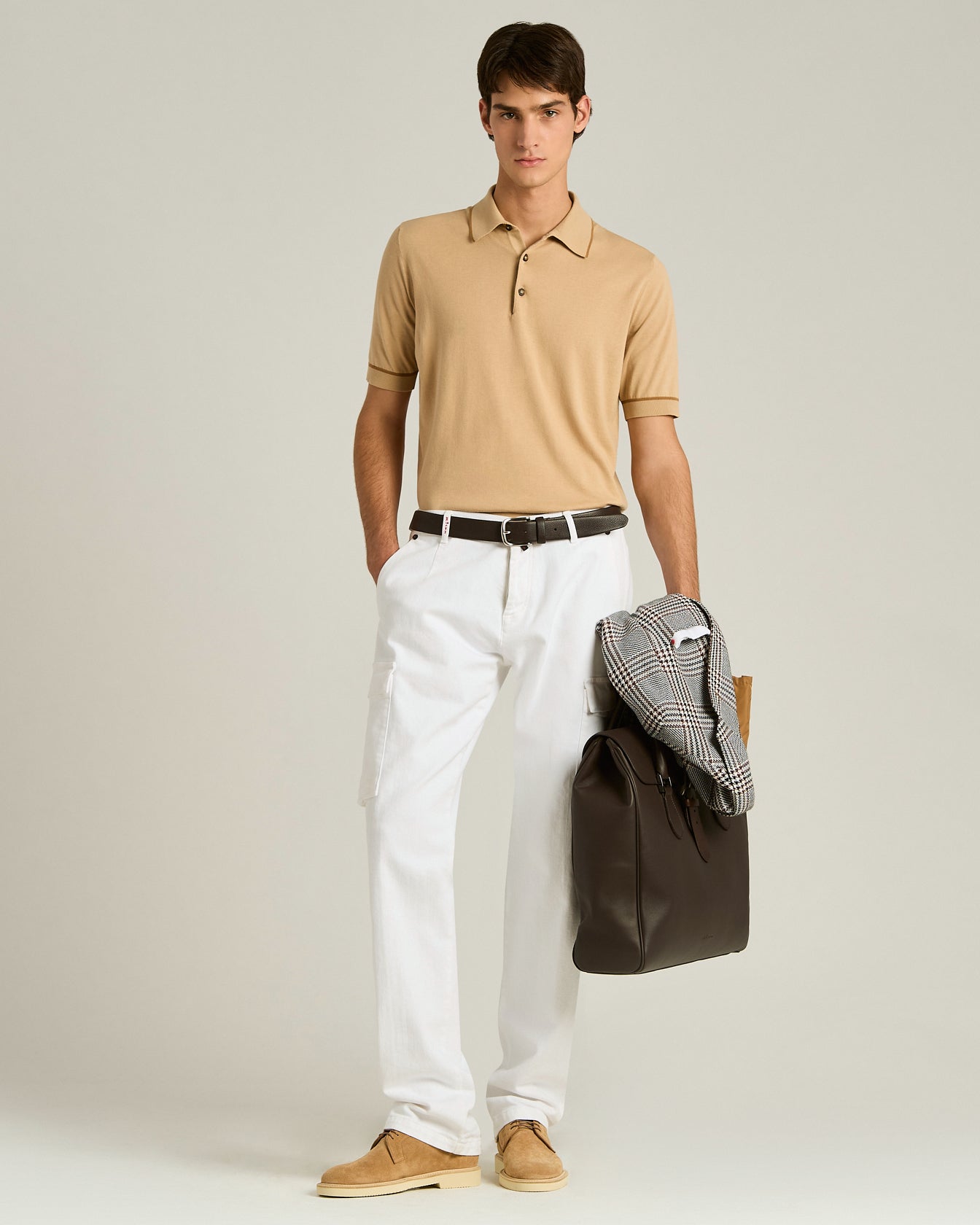 COTTON KNIT SHORT-SLEEVED POLO SHIRT