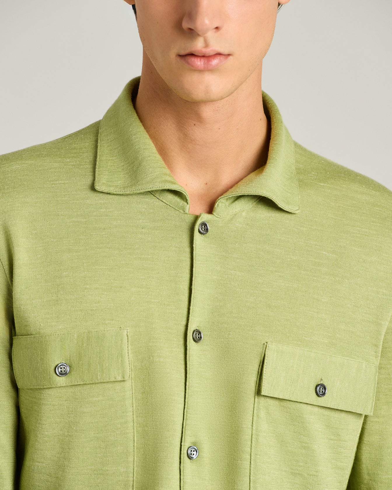 SILK, CASHMERE AND LINEN BLEND OVERSHIRT