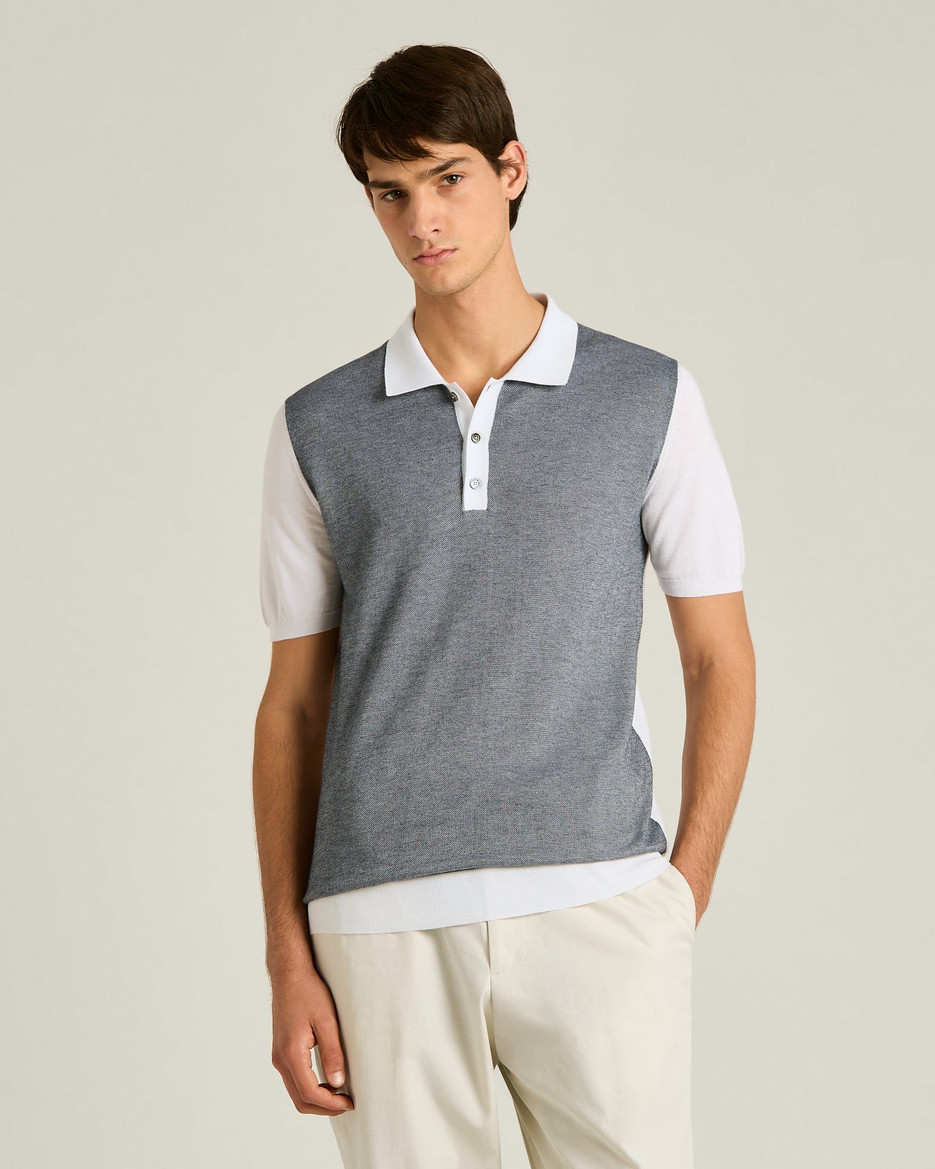 PURE COTTON POLO SHIRT WITH CONTRASTING DETAILS