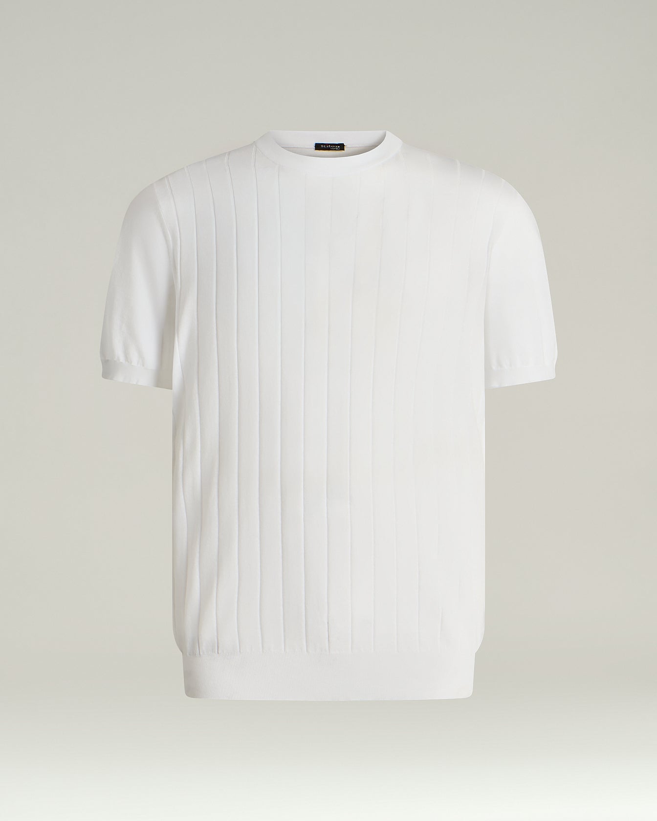 PURE COTTON SHORT-SLEEVED CREW NECK SWEATER