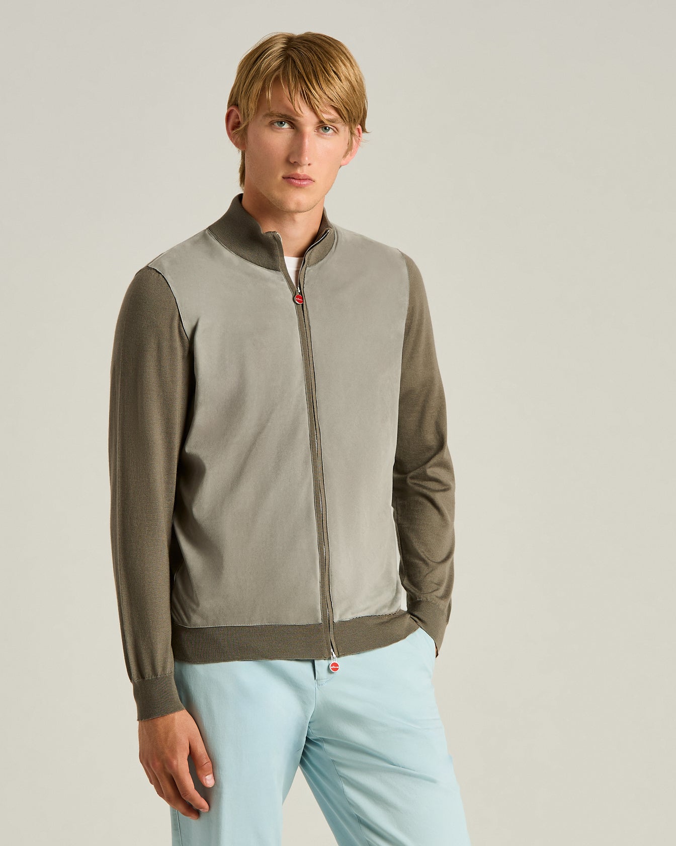 CAHSMERE AND SILK BLEND JACKET WITH CONTRASTING DETAILS