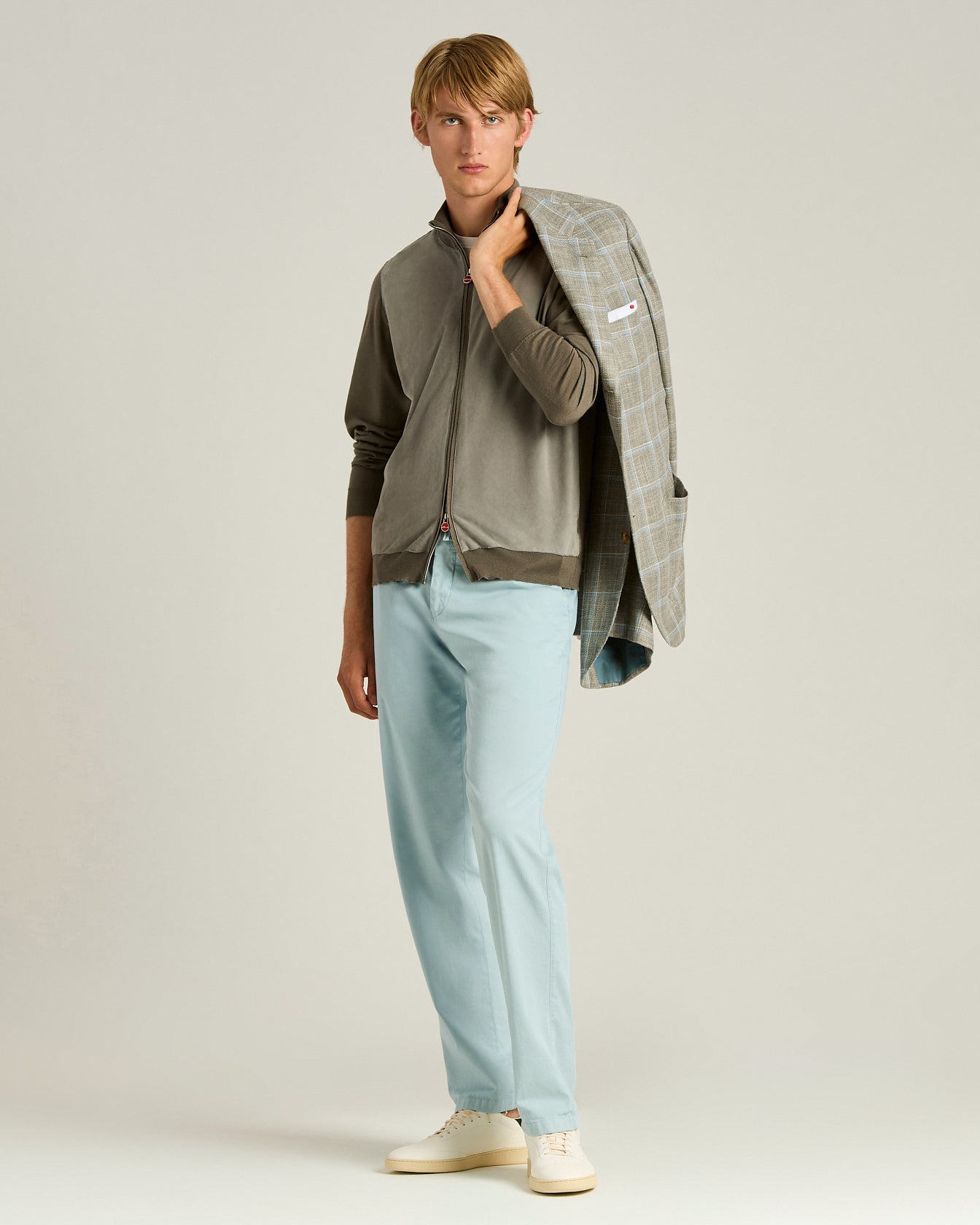 CAHSMERE AND SILK BLEND JACKET WITH CONTRASTING DETAILS