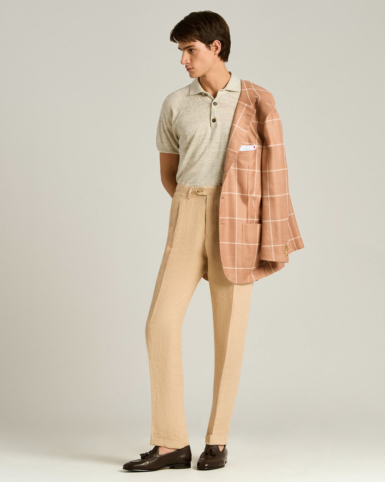 PURE LINEN SHORT-SLEEVED POLO SHIRT