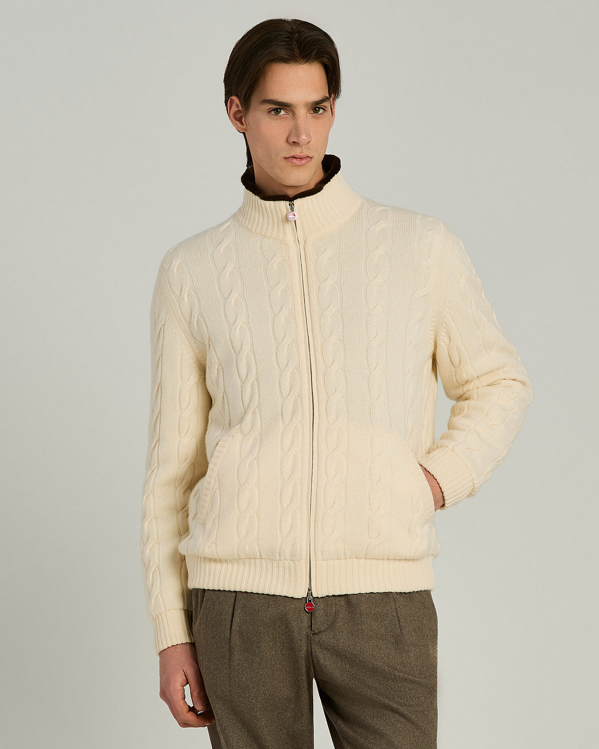 BROWN CASHMERE BLOUSON 2