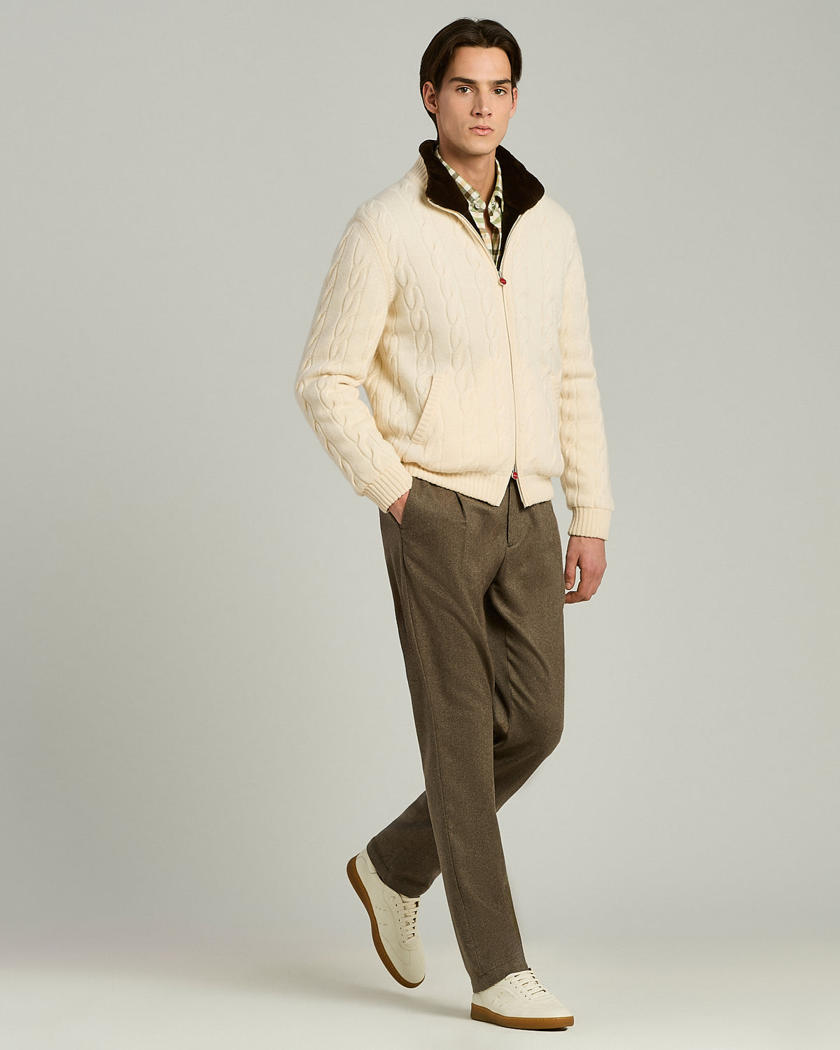 BROWN CASHMERE BLOUSON 5