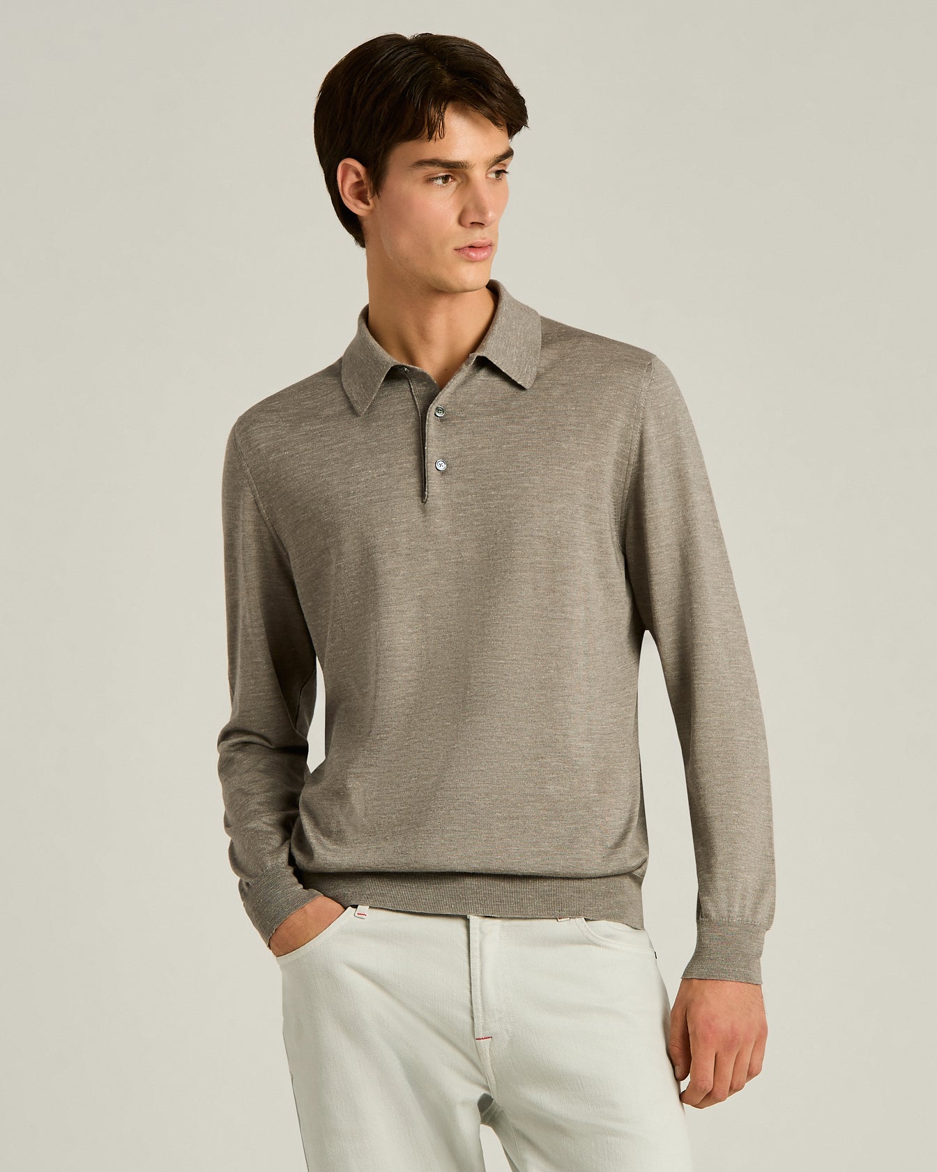Men's lightweight long-sleeved polo | Kiton