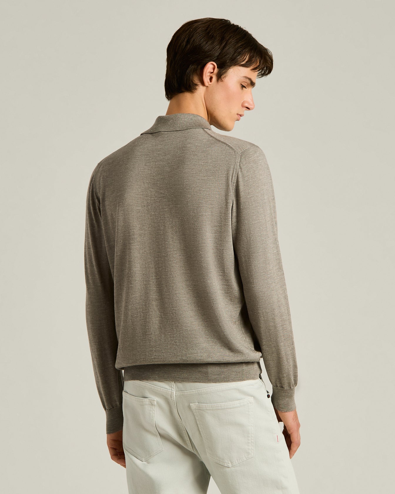 LIGHTWEIGHT KNIT LONG-SLEEVED POLO SHIRT