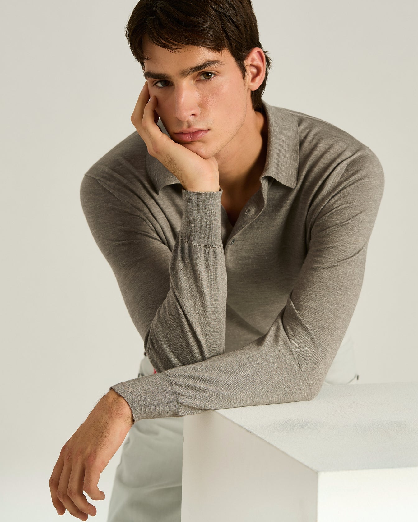 Men's lightweight long-sleeved polo | Kiton
