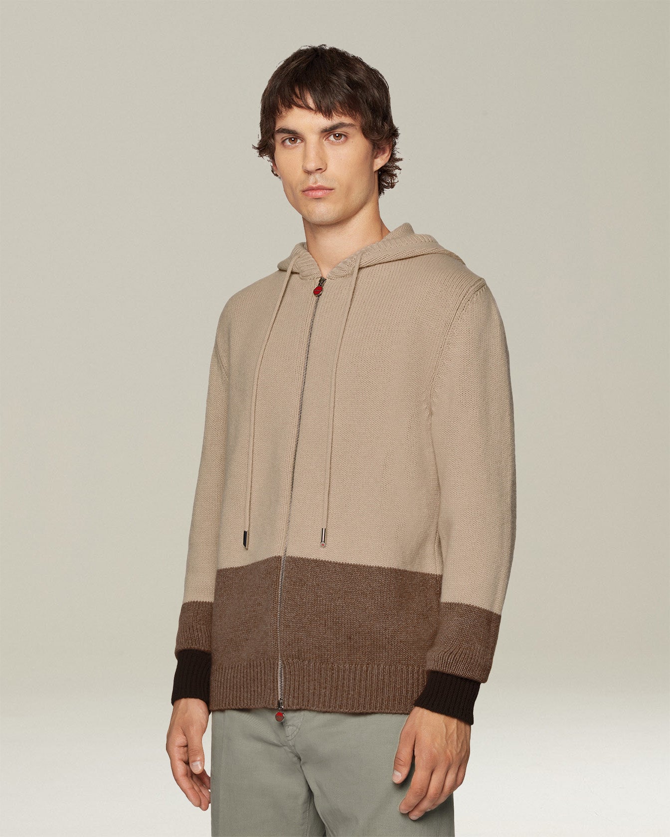 COLOUR BLOCK CASHMERE BOMBER JACKET