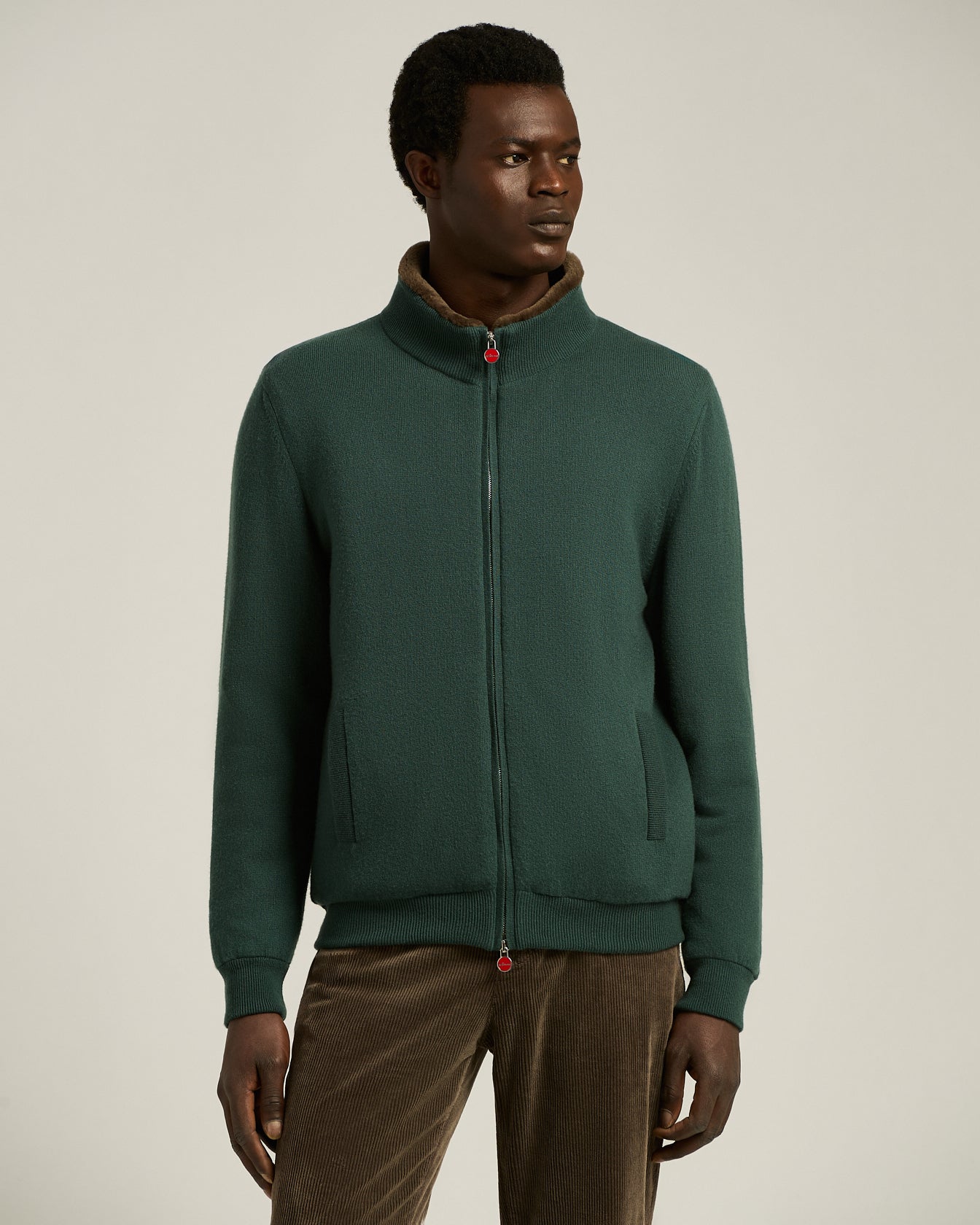 GIUBBOTTO IN PURO CASHMERE CON ZIP