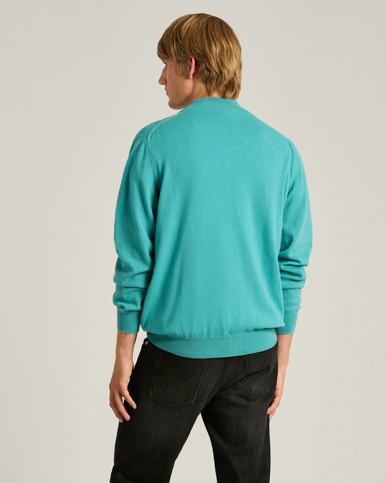 men's pure cashmere sweater with zip