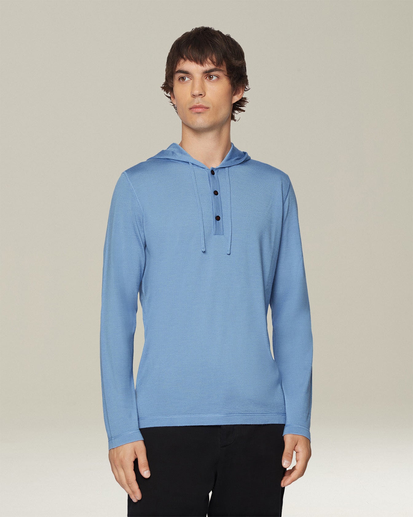 MAGLIA CON CAPPUCCIO IN CASHMERE E SETA